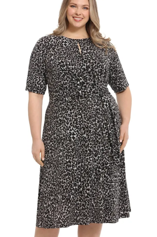 Short Sleeve Keyhole Midi - Plus sold by Dress Barn