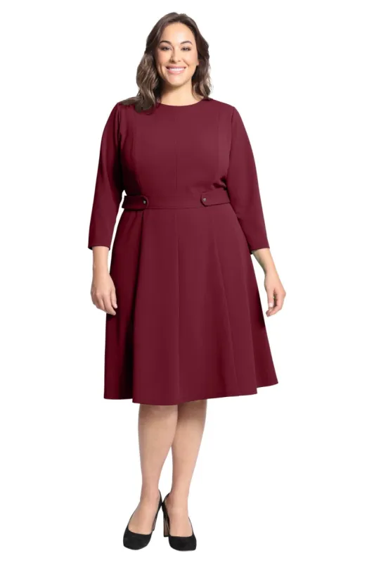 Scuba Crepe L/S Midi Dress - Plus sold by Dress Barn