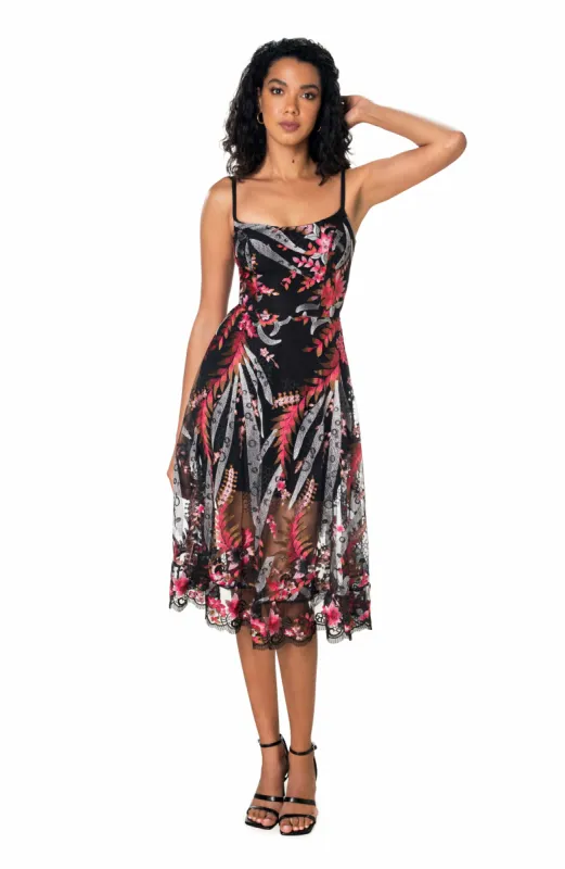 Uma Floral Embroidery Dress sold by Dress the Population
