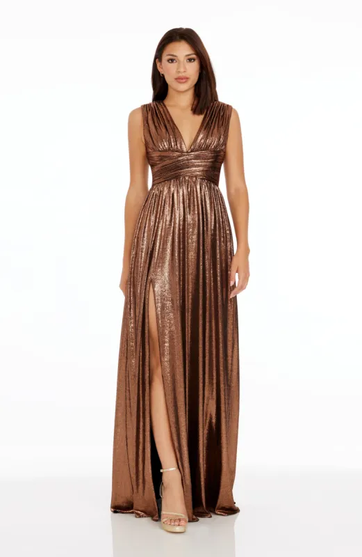 Jaclyn Metallic Gown sold by Dress the Population