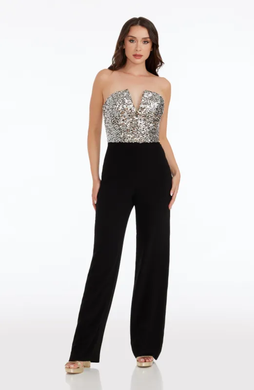 Fernanda Sequin Top Jumpsuit made by Dress the Population