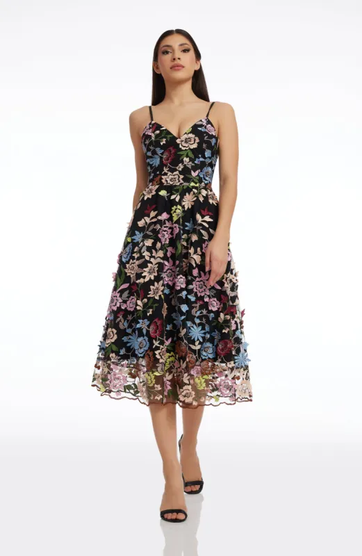 Maren Carnation Floral Dress sold by Dress the Population