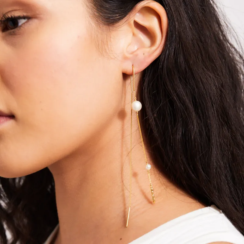 Pearl Drop Threaders sold by Dress the Population