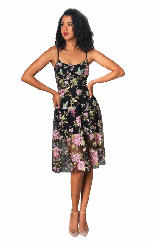Umalia Hummingbird Embroidery Dress sold by Dress the Population