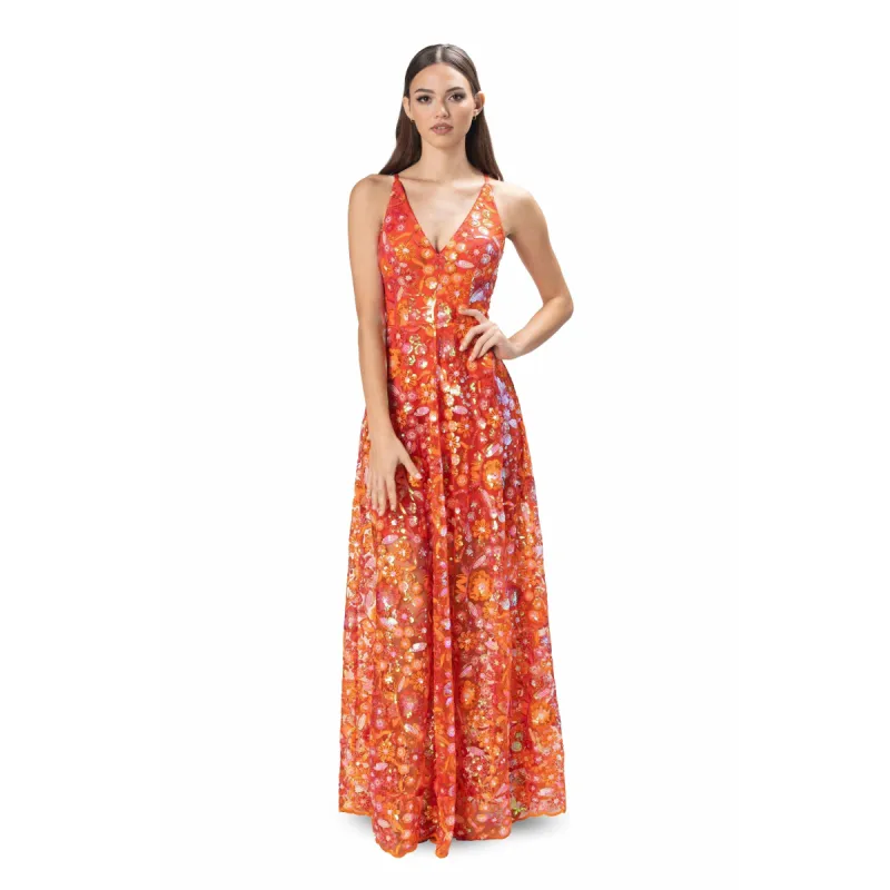 Ariyah Sunburst Sequin Gown sold by Dress the Population