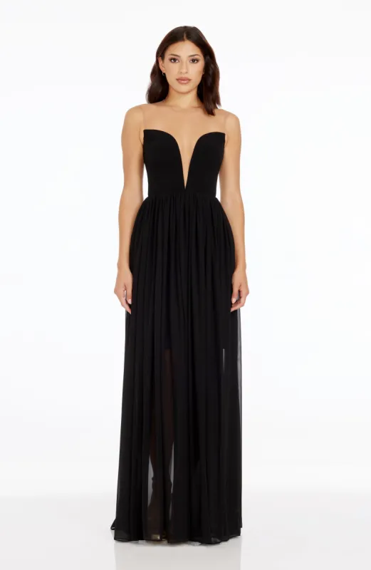 Dewdrop Layered Satin Gown | Parallel