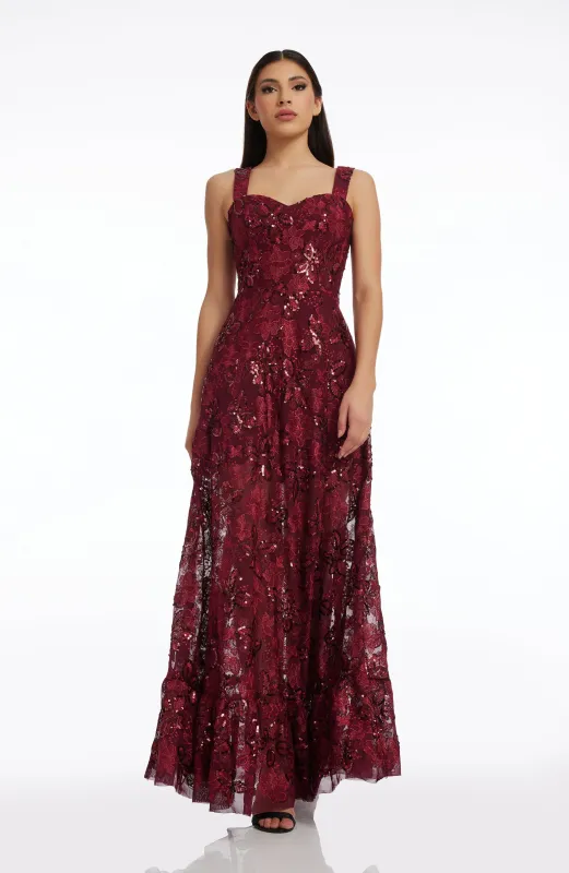 Anabel Sequin Embroidered Gown made by Dress the Population