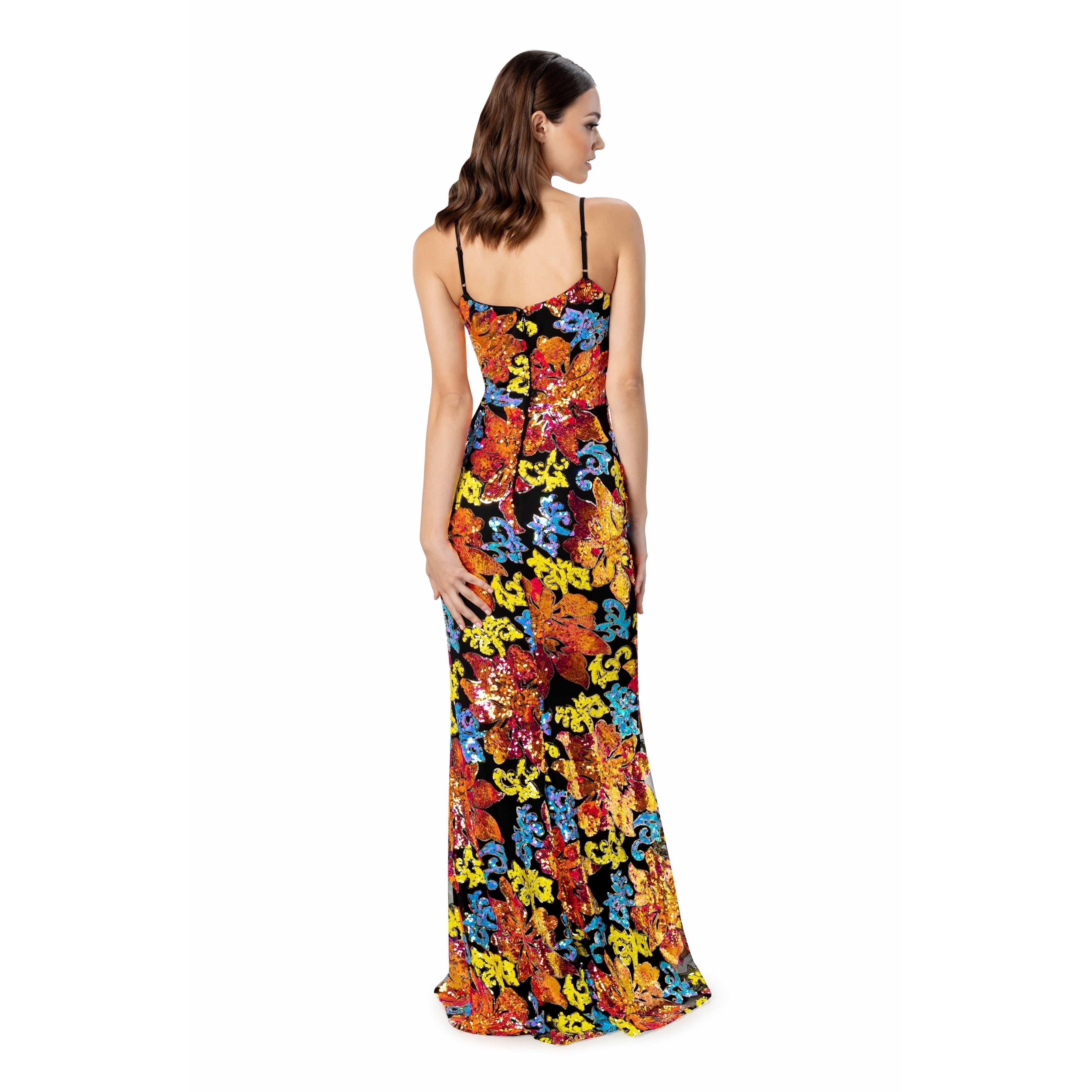 Giovanna Floral Sequin Gown sold by Dress the Population product image thumbnail 3