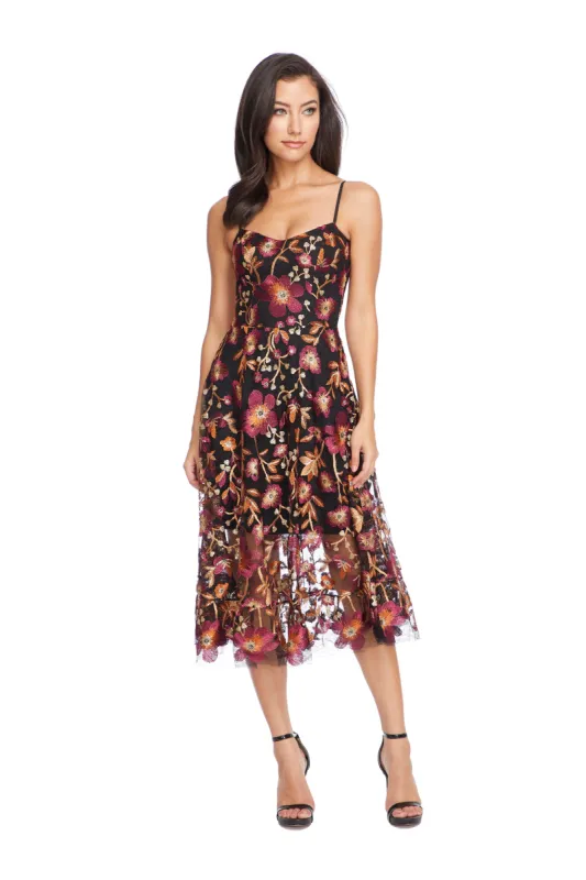 Uma Plumeria Embroidery Dress sold by Dress the Population