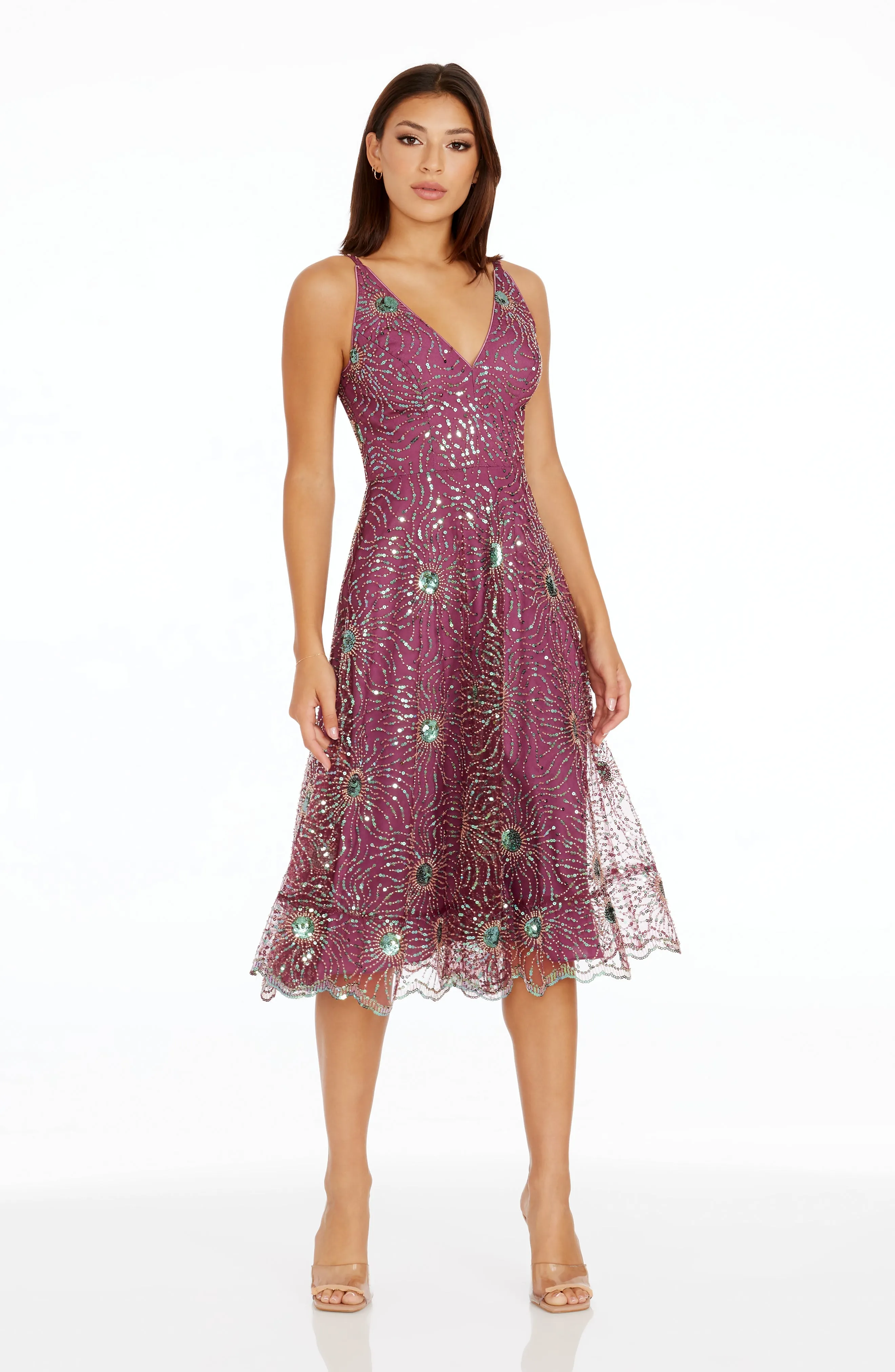 Elisa Orchid Sequin Dress sold by Dress the Population product image thumbnail 4