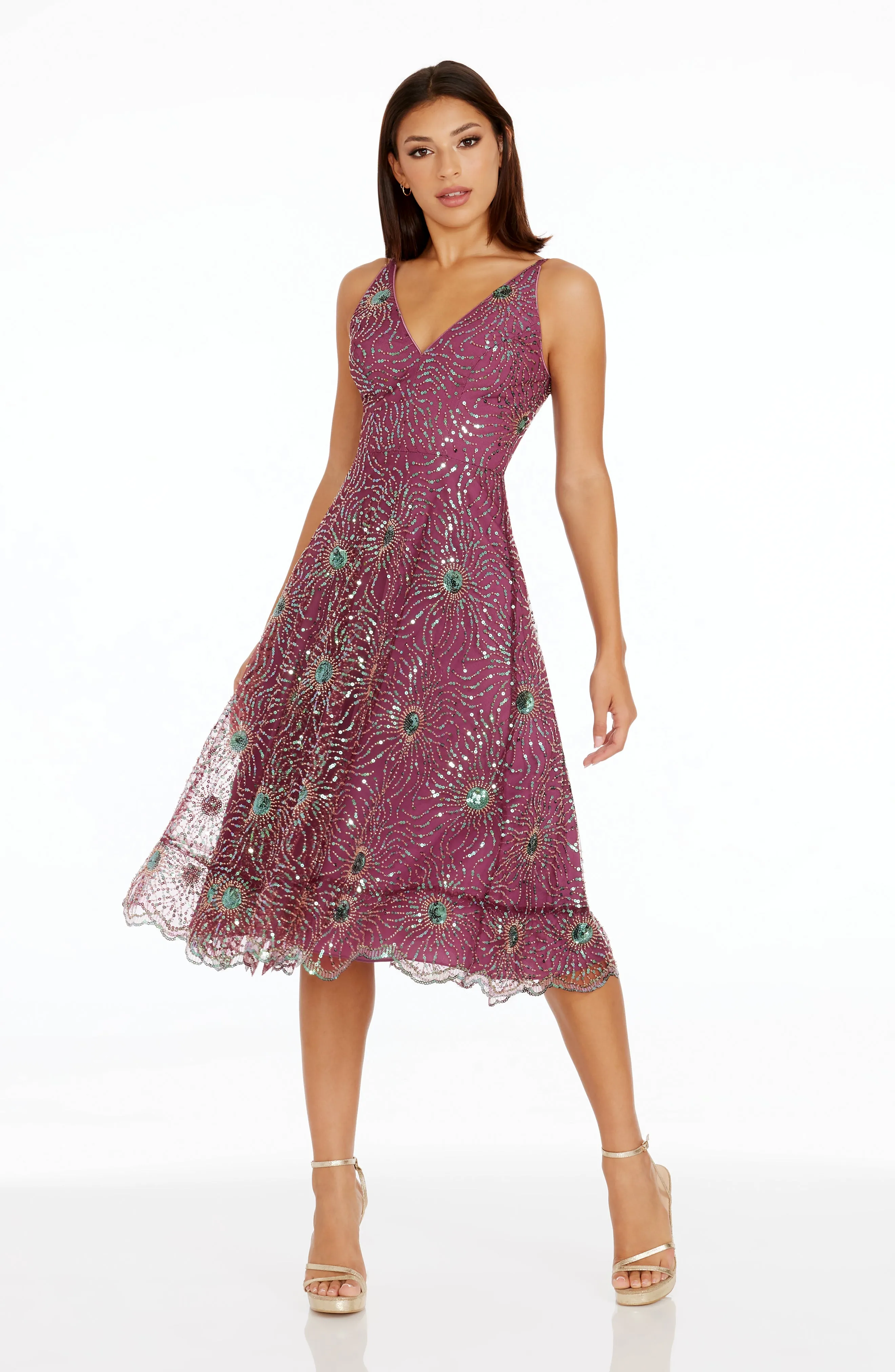 Elisa Orchid Sequin Dress sold by Dress the Population product image thumbnail 2