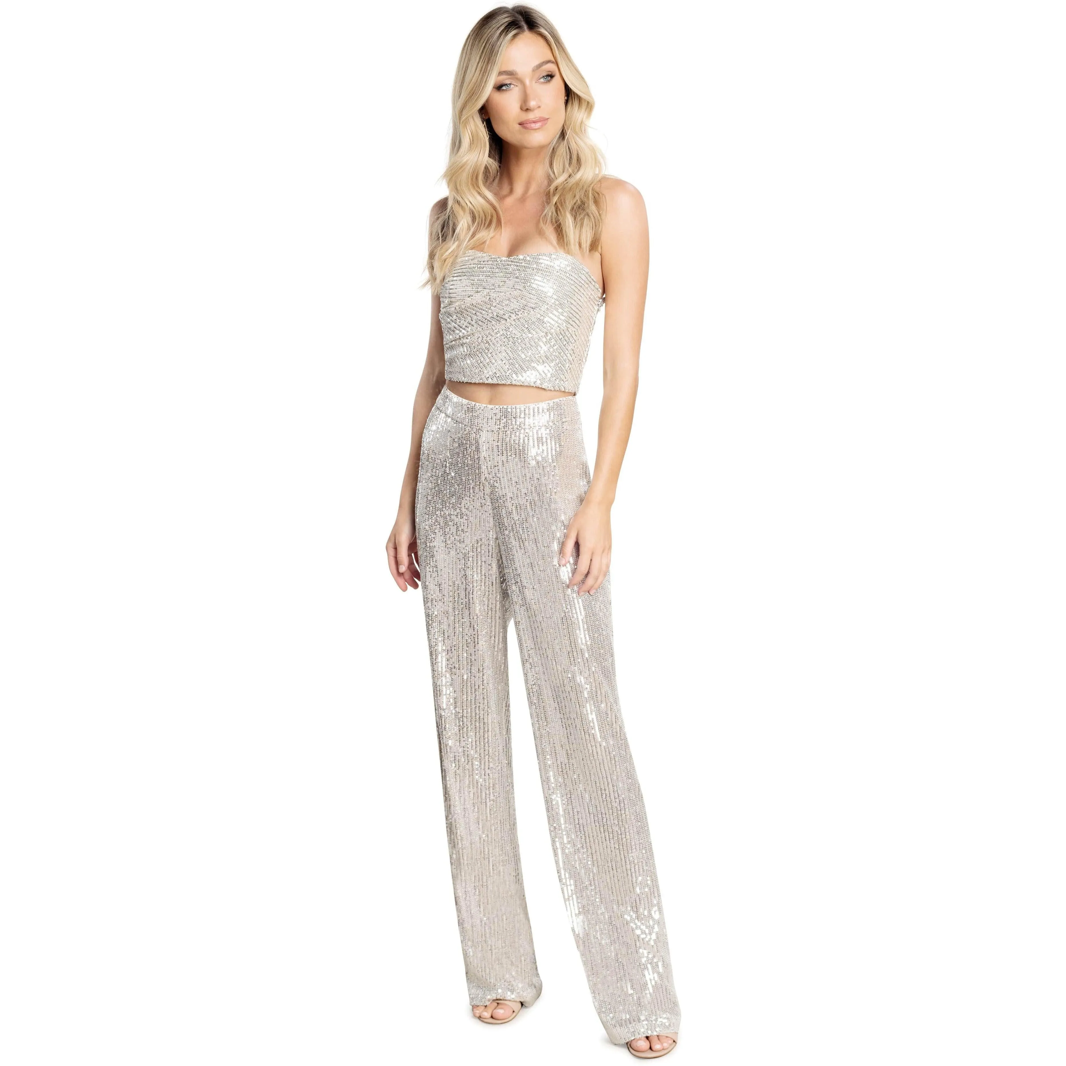 Sequin Wide Leg Pant sold by Dress the Population product image thumbnail 4