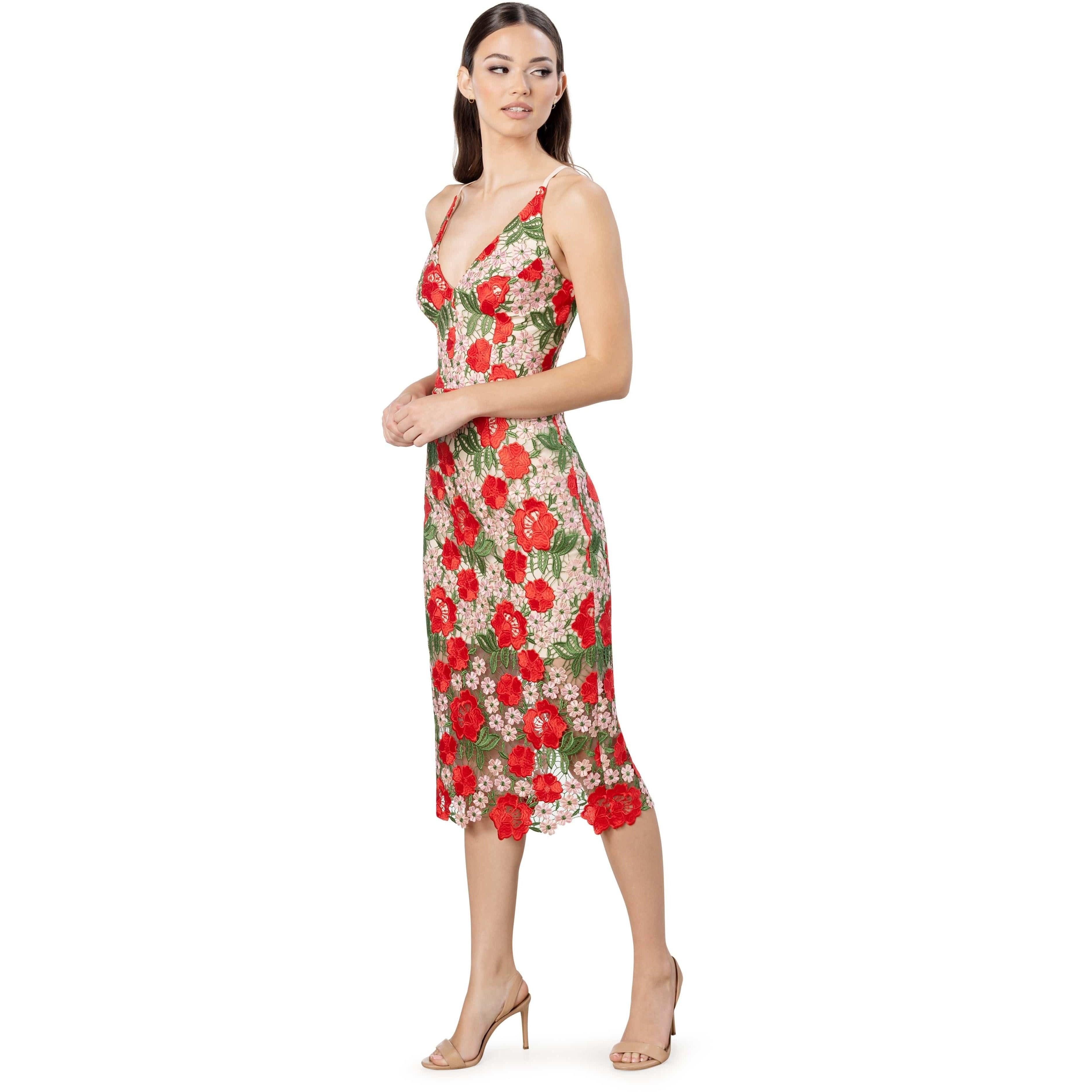Aurora Sleeveless Floral Sheath Midi Dress sold by Dress the Population product image thumbnail 2