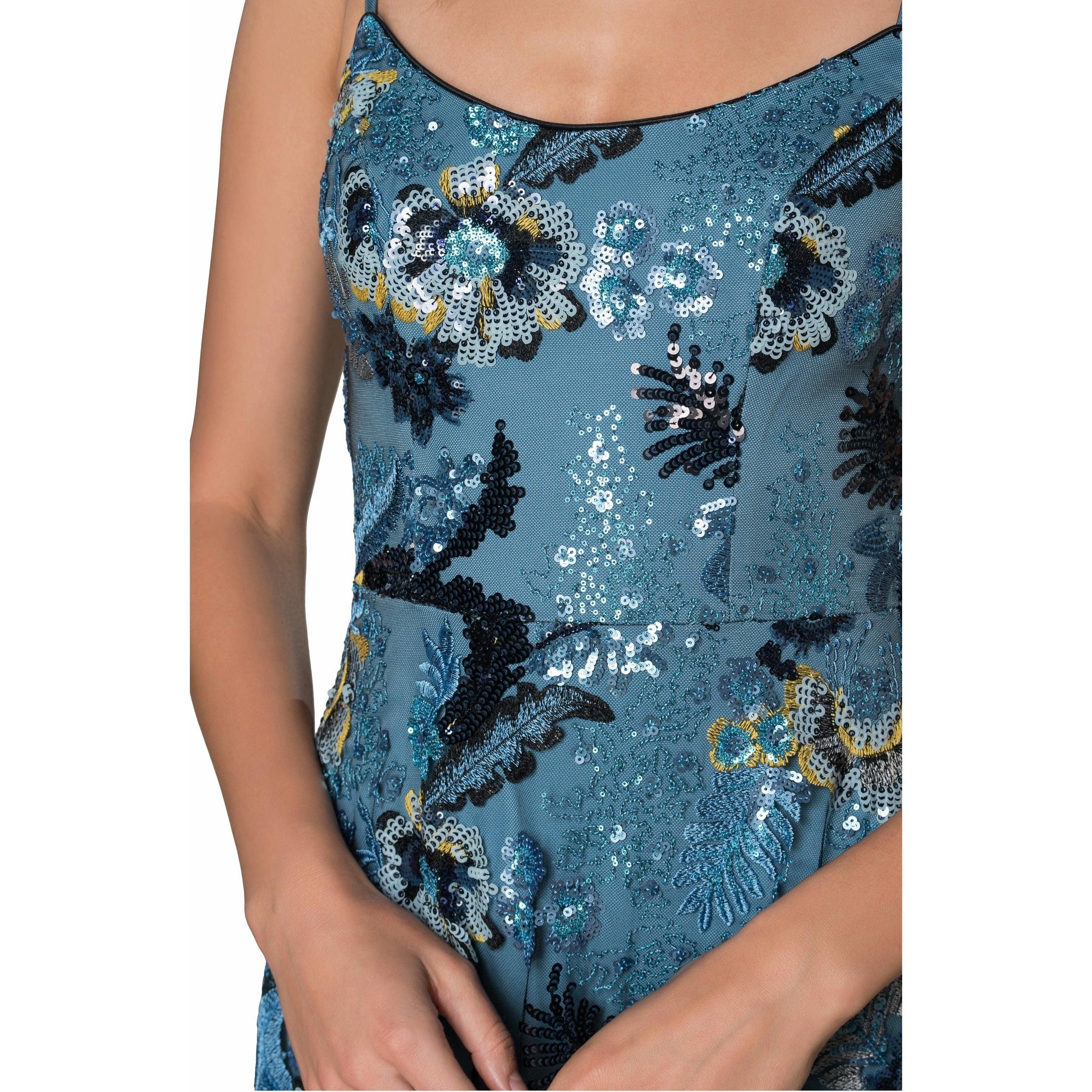 Umalina Feathered Floral Sequin Dress sold by Dress the Population product image thumbnail 3