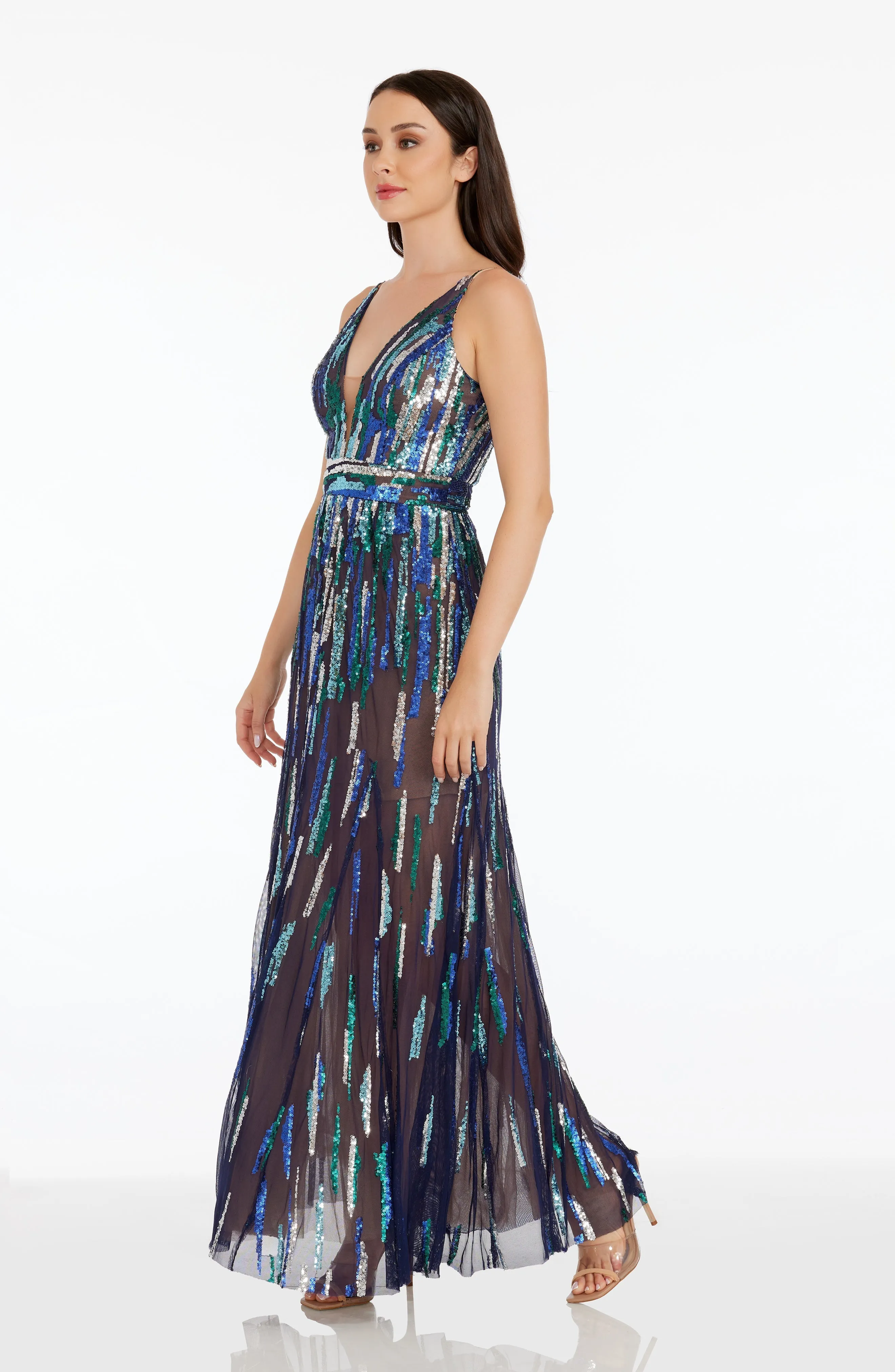 Samira Sequin Gown sold by Dress the Population product image thumbnail 3