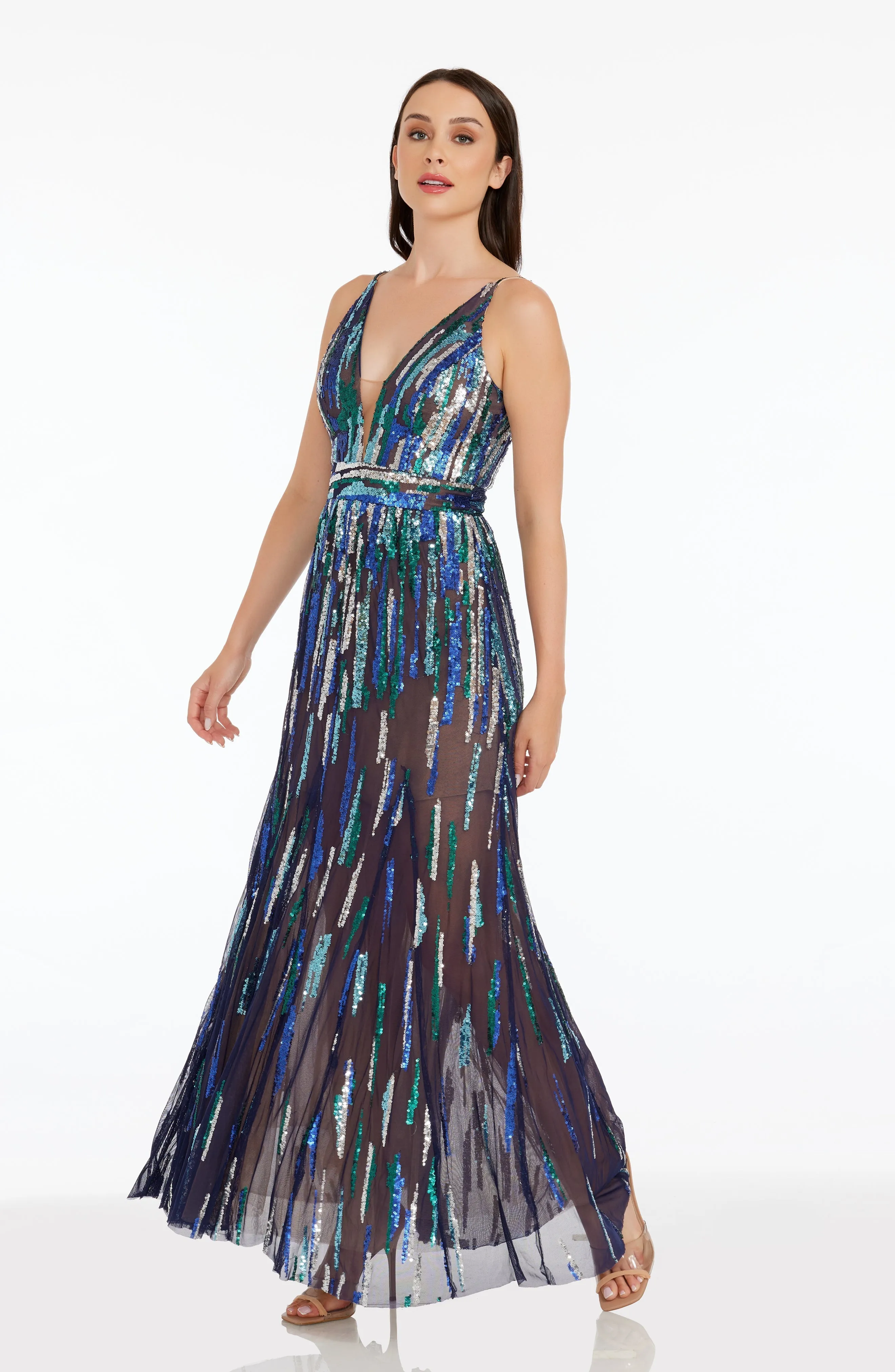 Samira Sequin Gown sold by Dress the Population product image thumbnail 2