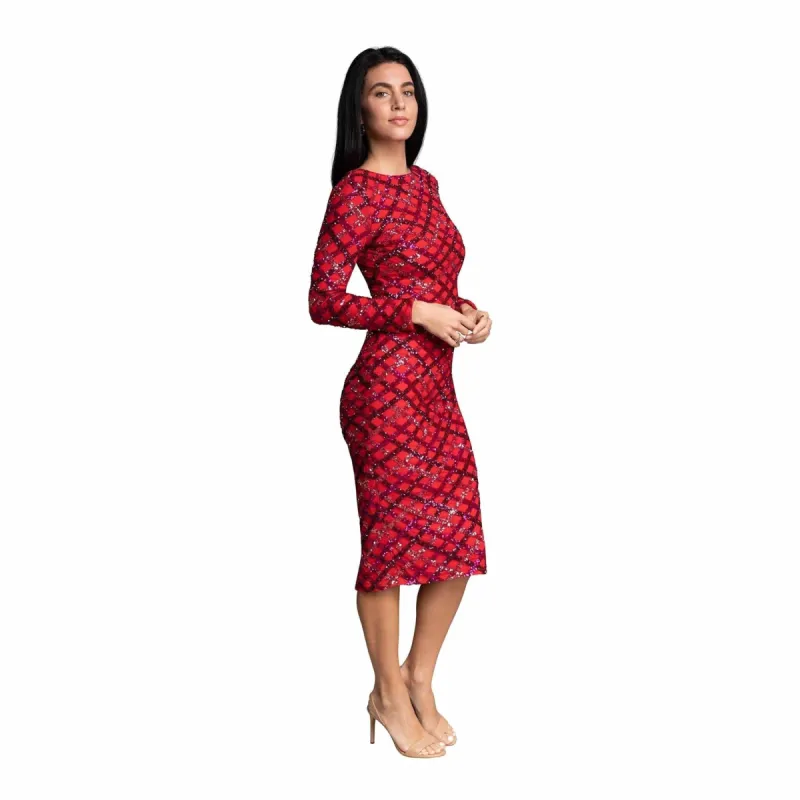Emery Crosshatch Sequin Dress sold by Dress the Population