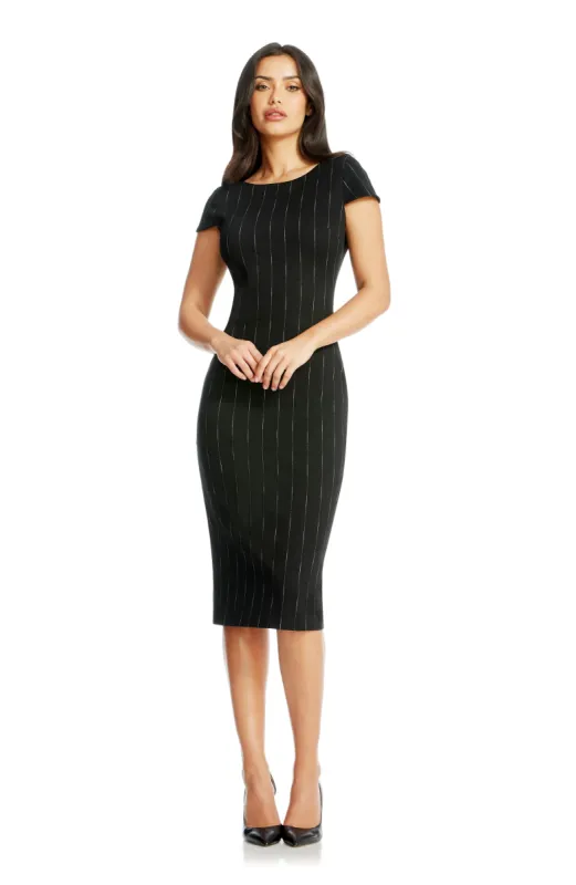 Marcella Pinstripe Dress made by Dress the Population