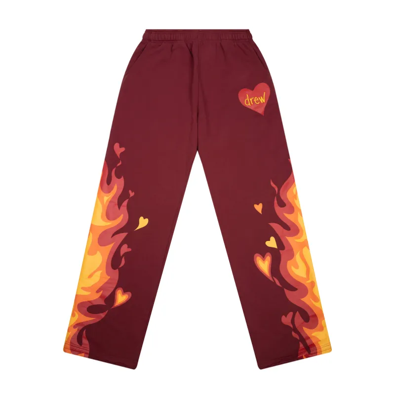scribble fire sweat pant - burgundy sold by DREW