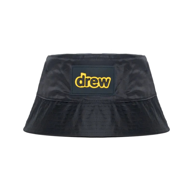 secret patch nylon bucket hat - black sold by DREW