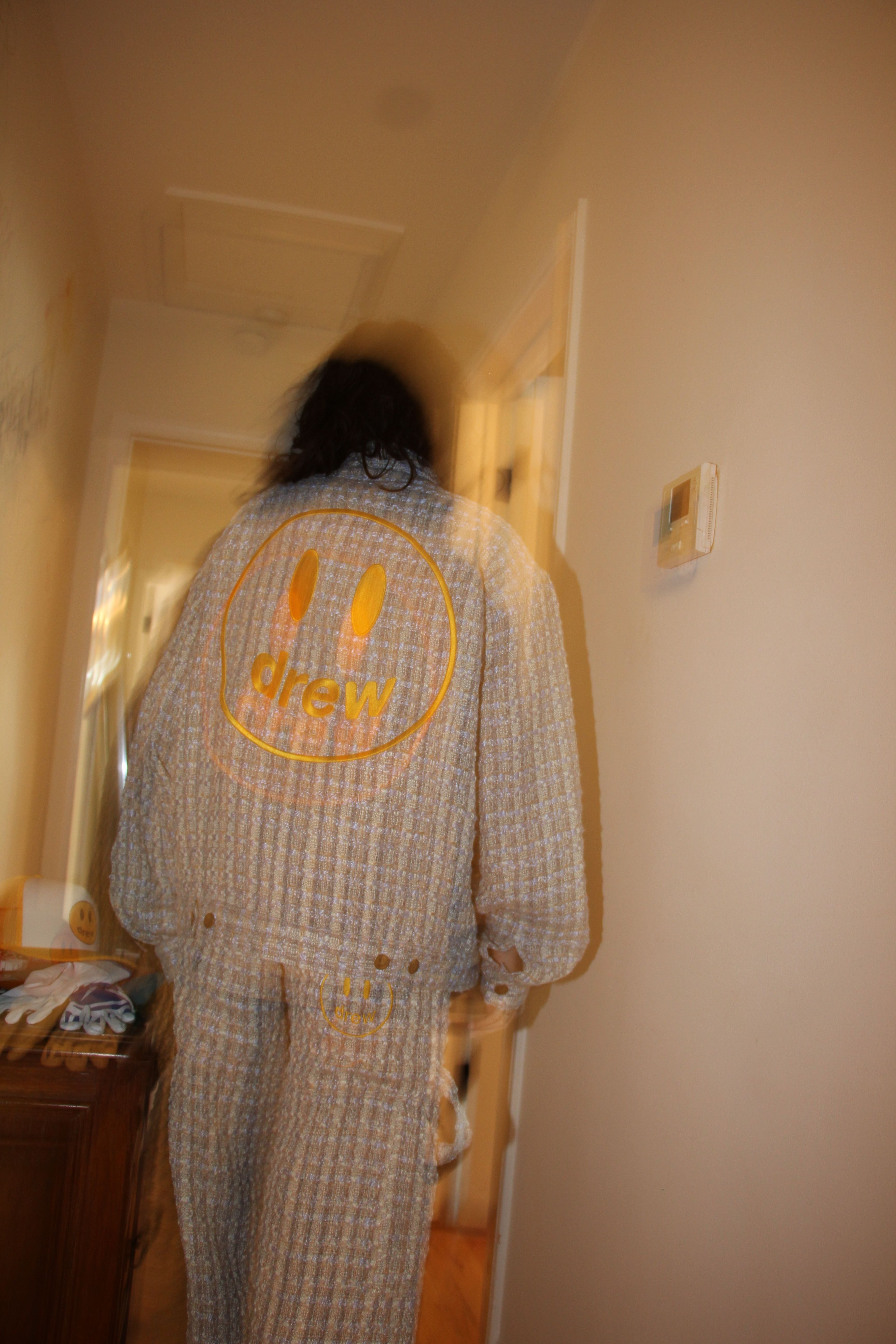 boucle mascot oversized trucker jacket - blue sold by DREW product image thumbnail 7