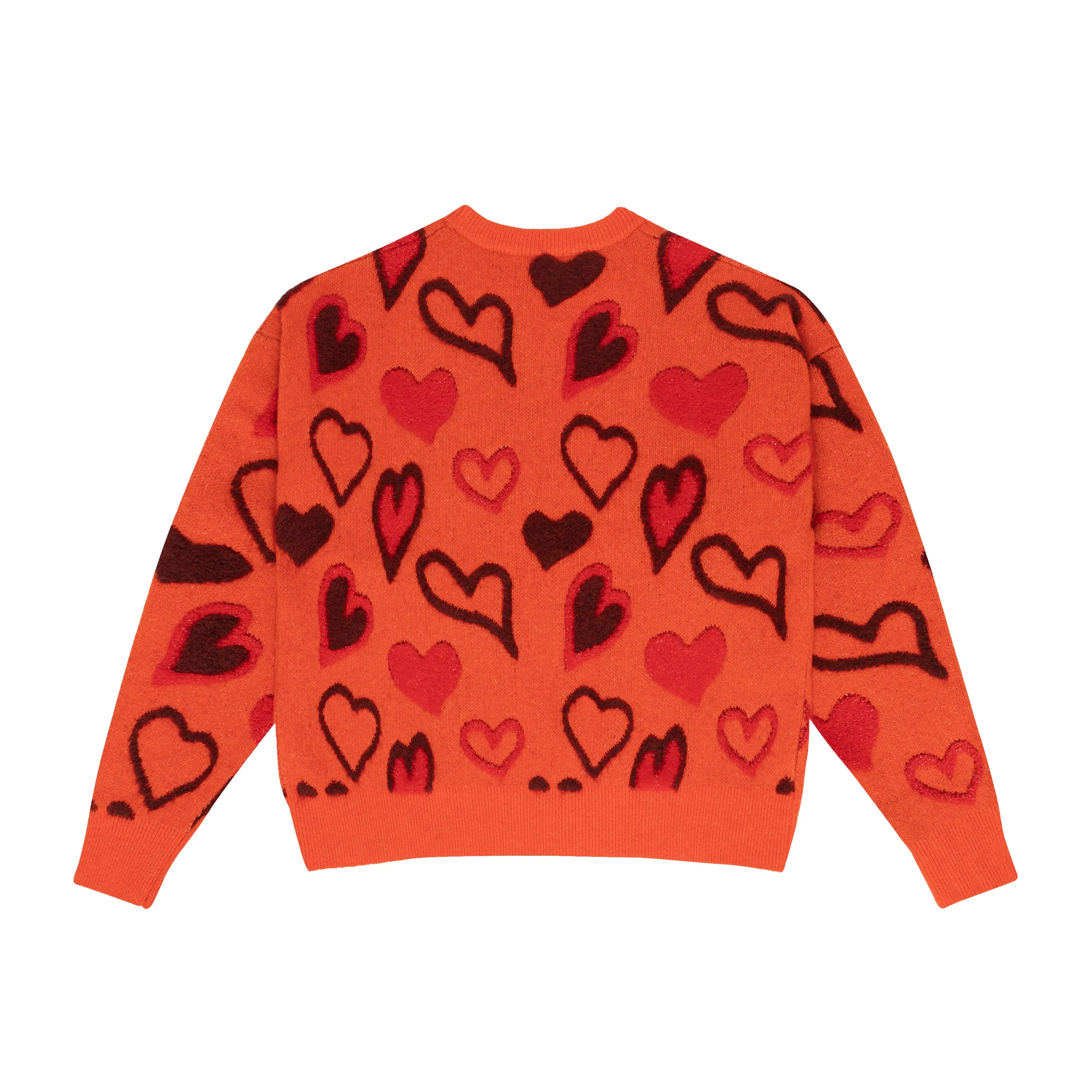 scribble hearts sweater - orange sold by DREW product image thumbnail 2