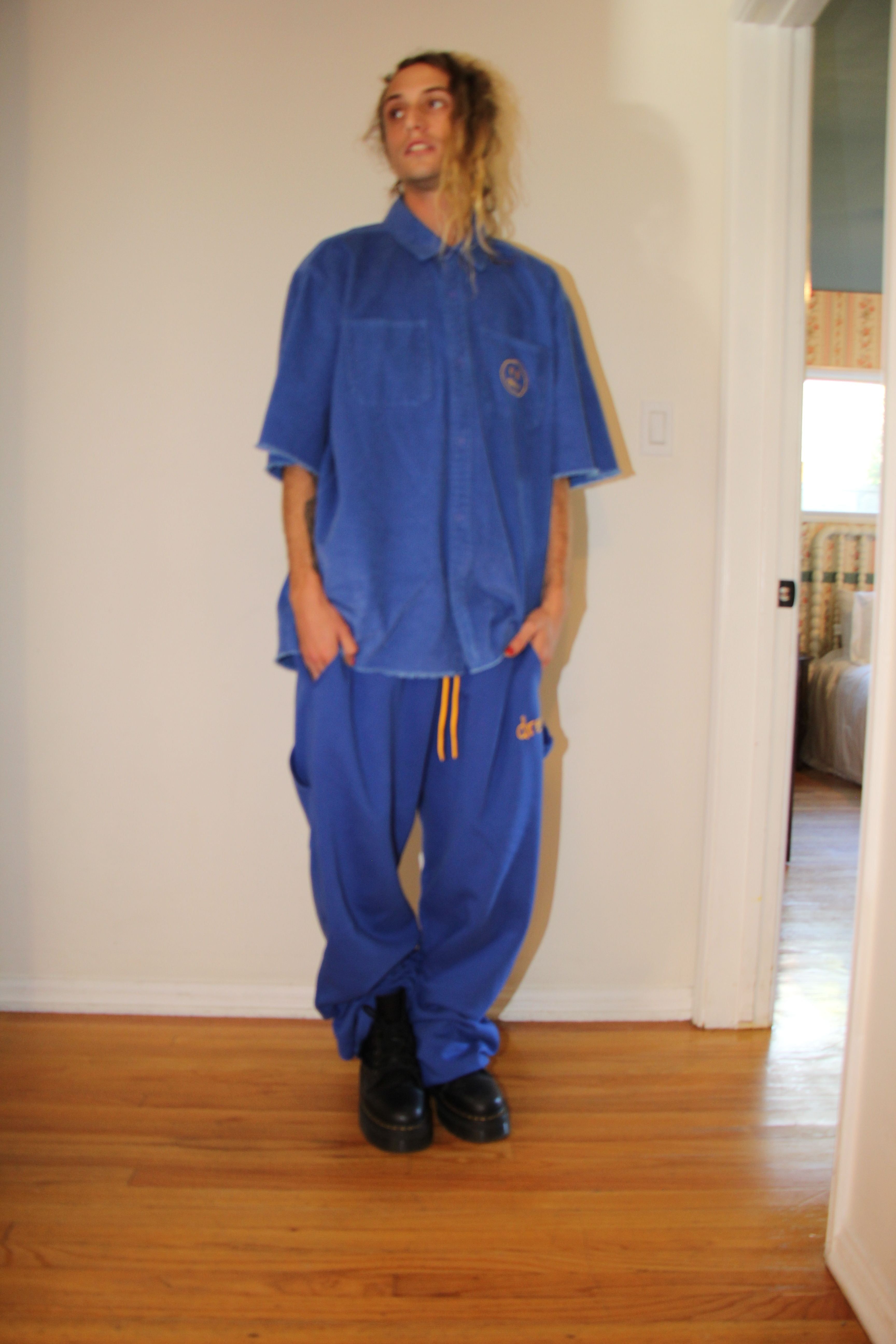 scribble carpenter sweatpant - royal blue sold by DREW product image thumbnail 4