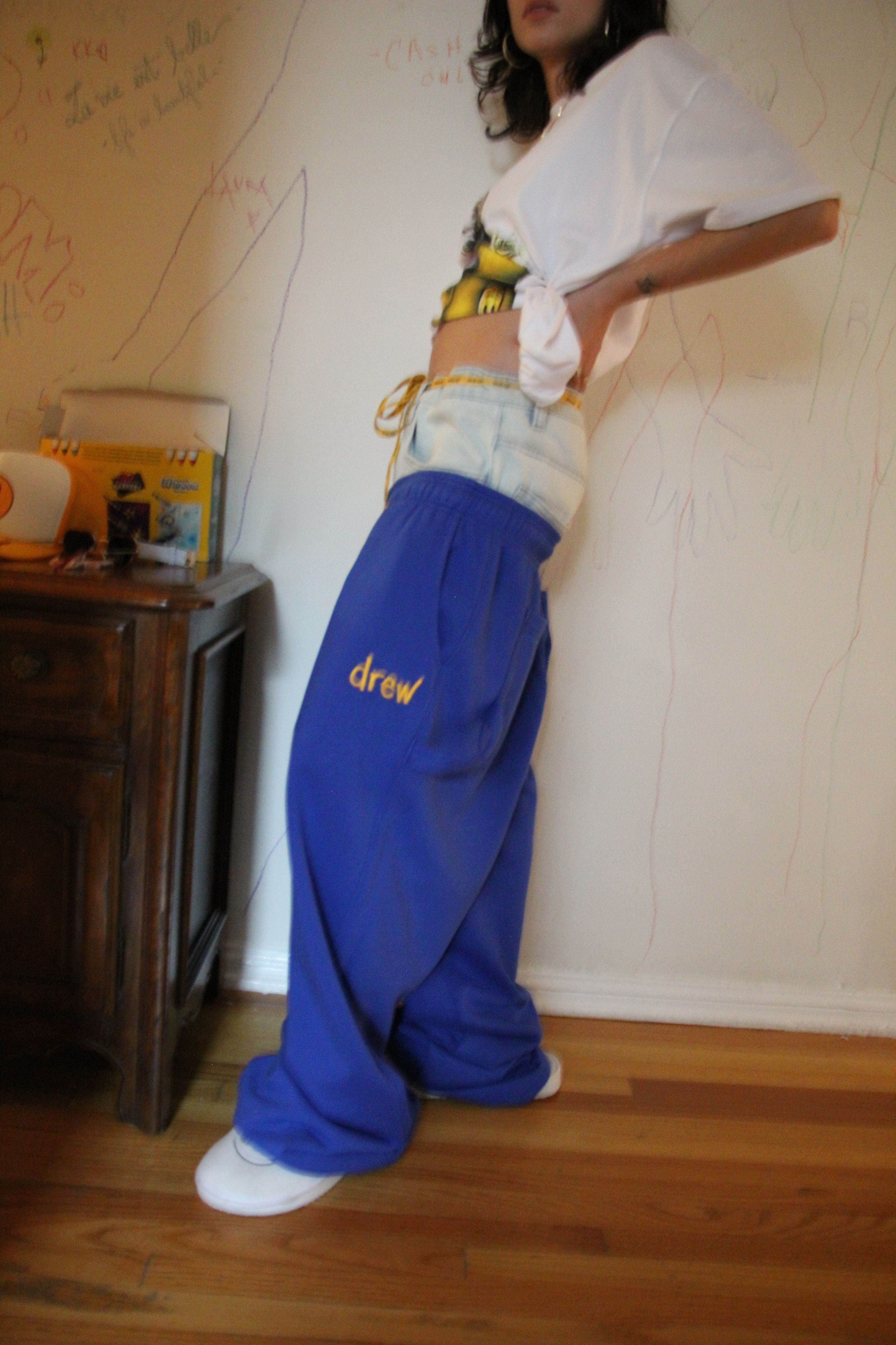 scribble carpenter sweatpant - royal blue sold by DREW product image thumbnail 3