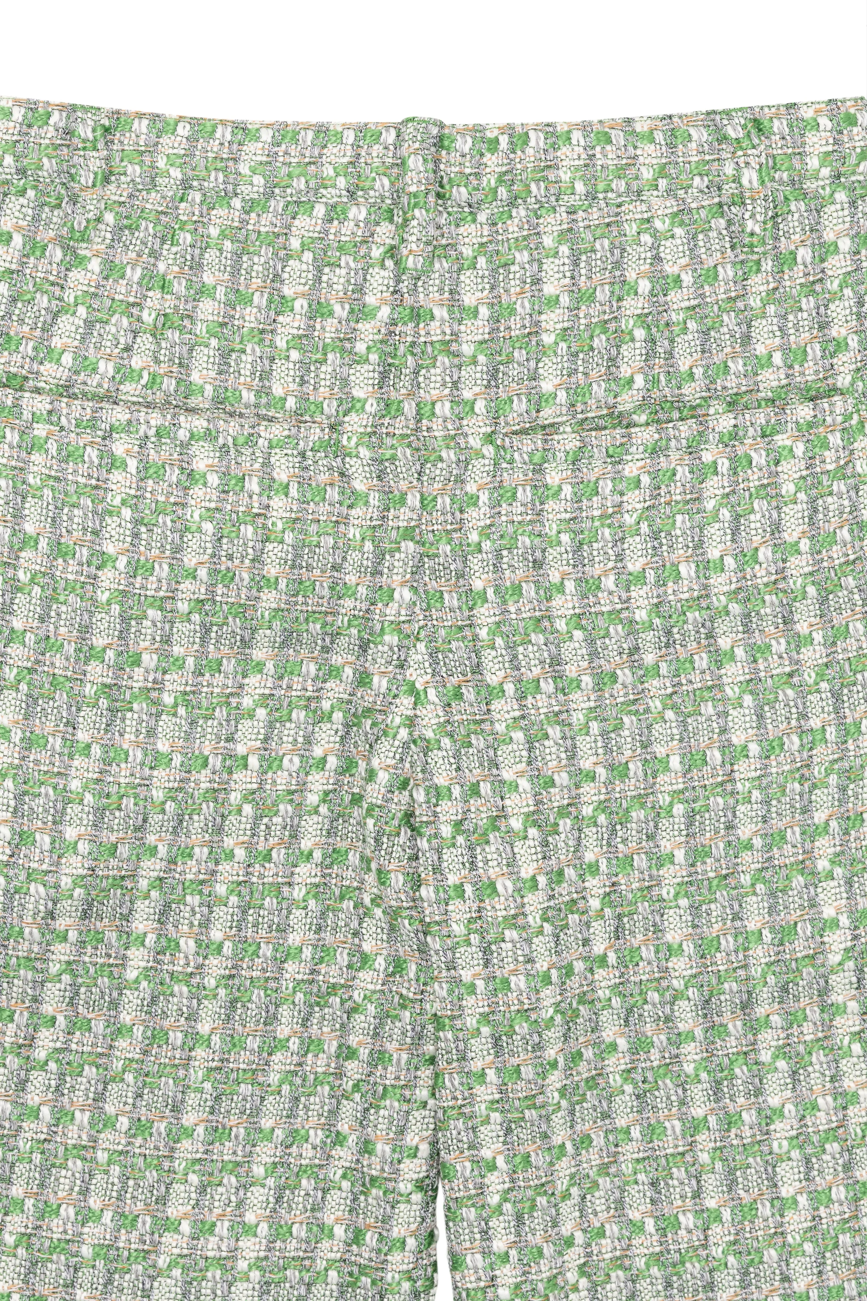 boucle wide leg pleated trouser - green sold by DREW product image thumbnail 3