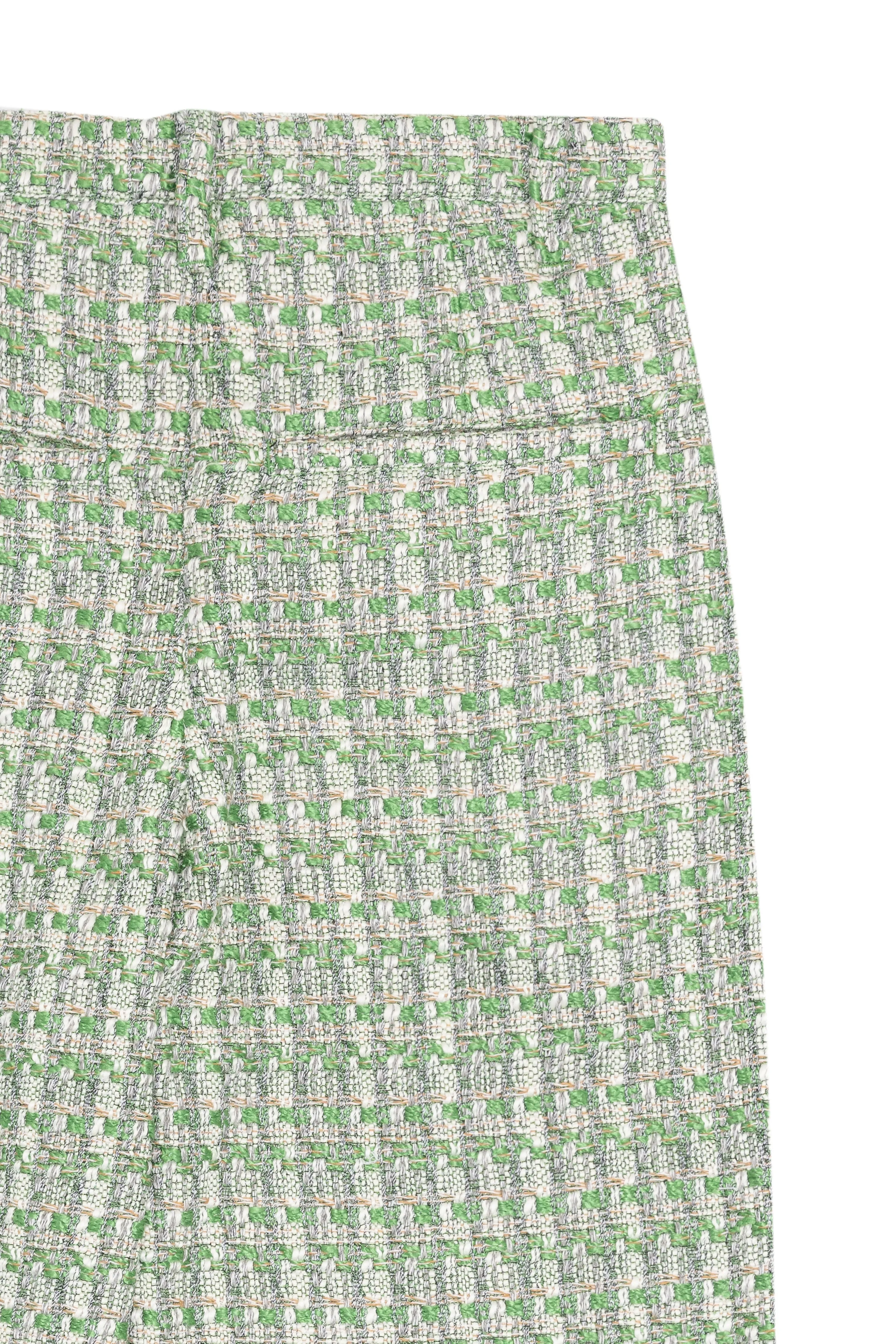 boucle wide leg pleated trouser - green sold by DREW product image thumbnail 4