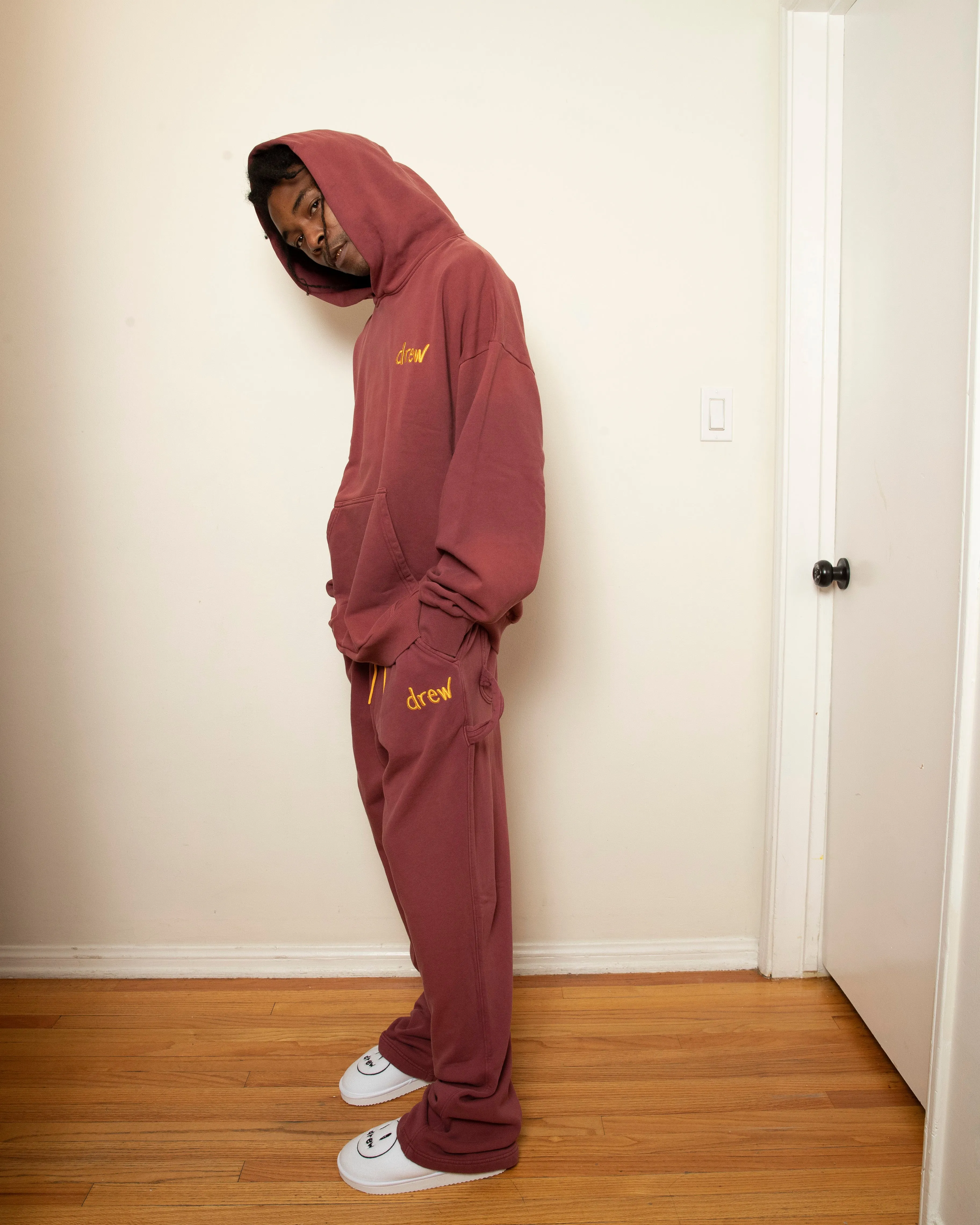 scribble carpenter sweatpant - faded maroon sold by DREW product image thumbnail 4
