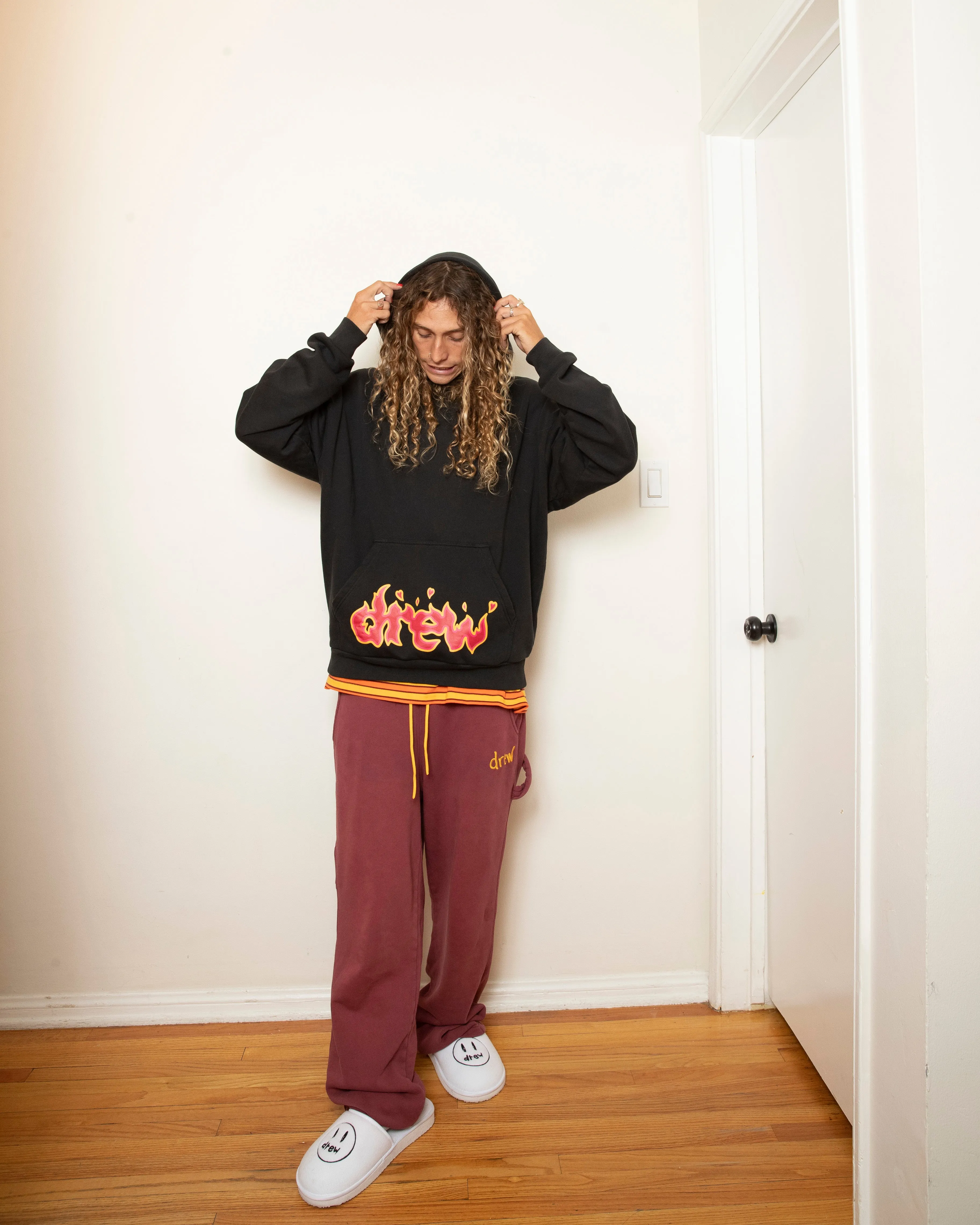 scribble carpenter sweatpant - faded maroon sold by DREW product image thumbnail 5