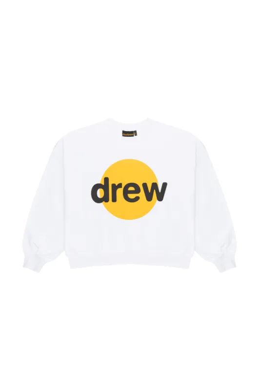 infinite joy boxy crewneck - white sold by DREW