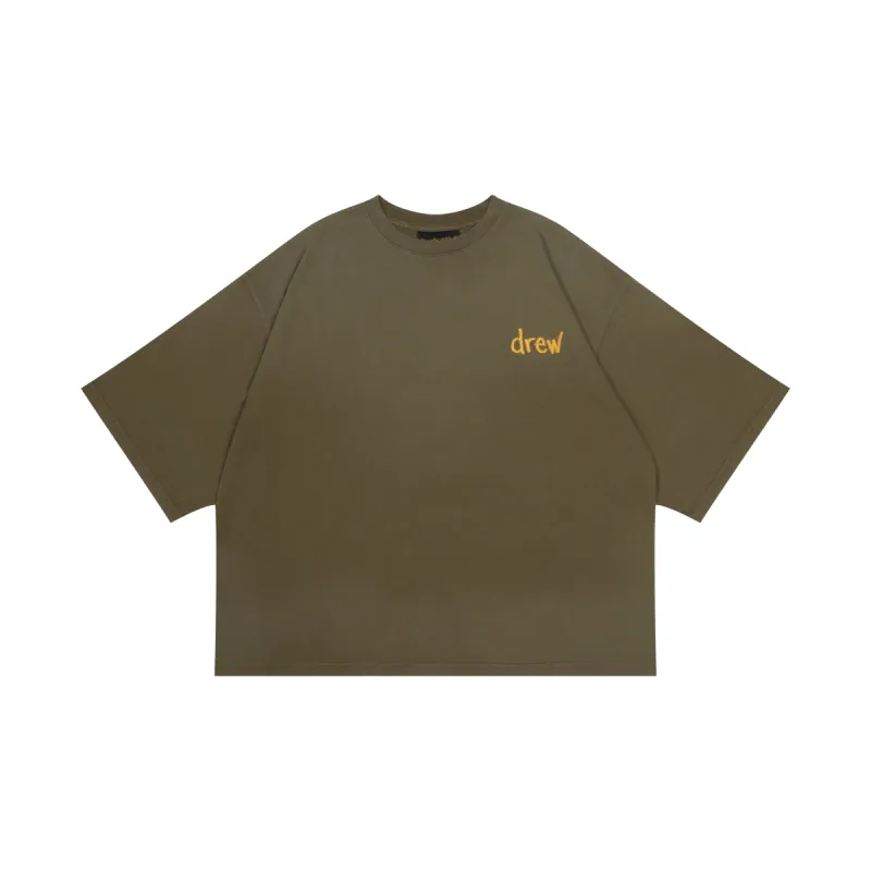 scribble boxy ss tee - faded olive sold by DREW