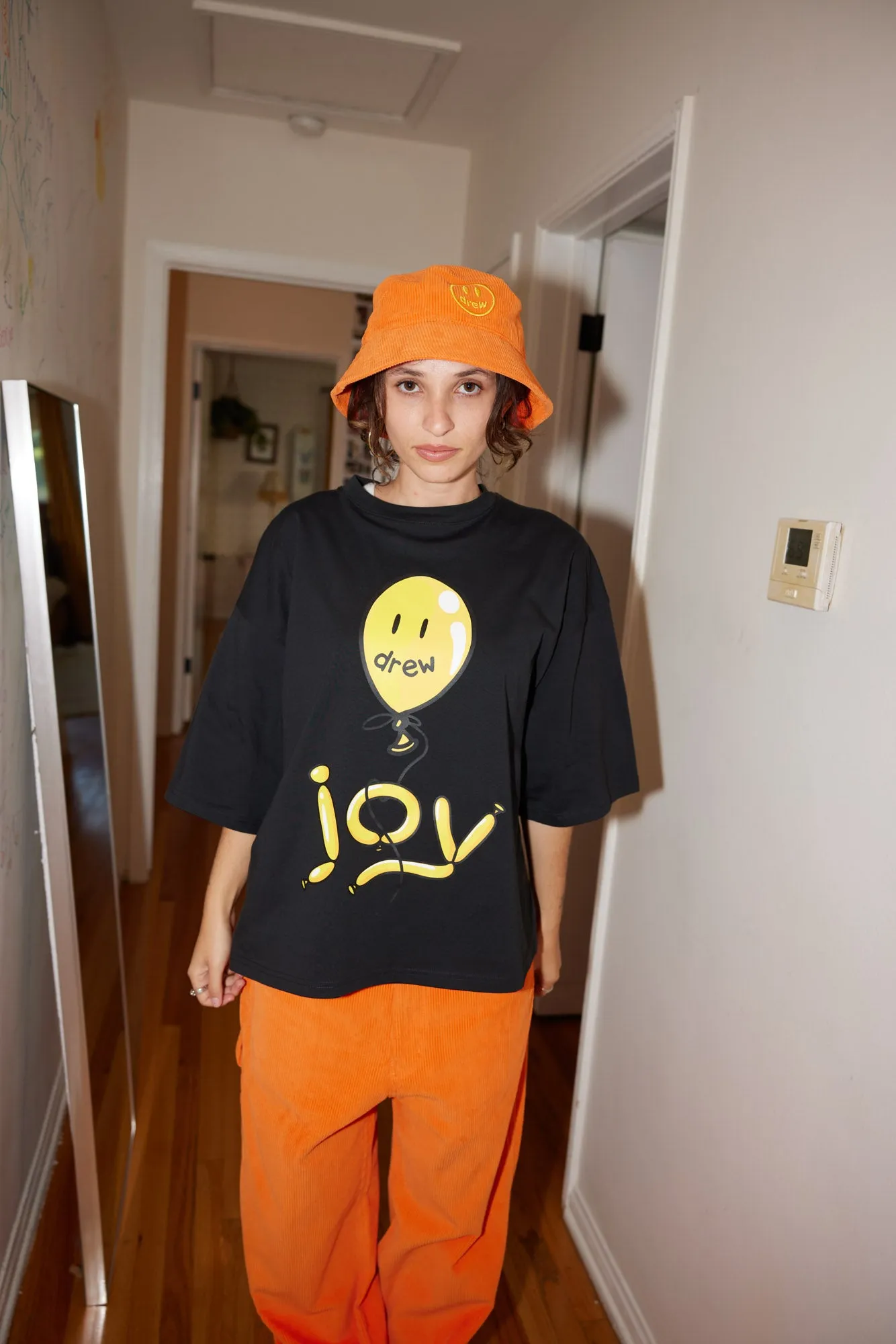 corduroy bucket hat - orange sold by DREW product image thumbnail 3