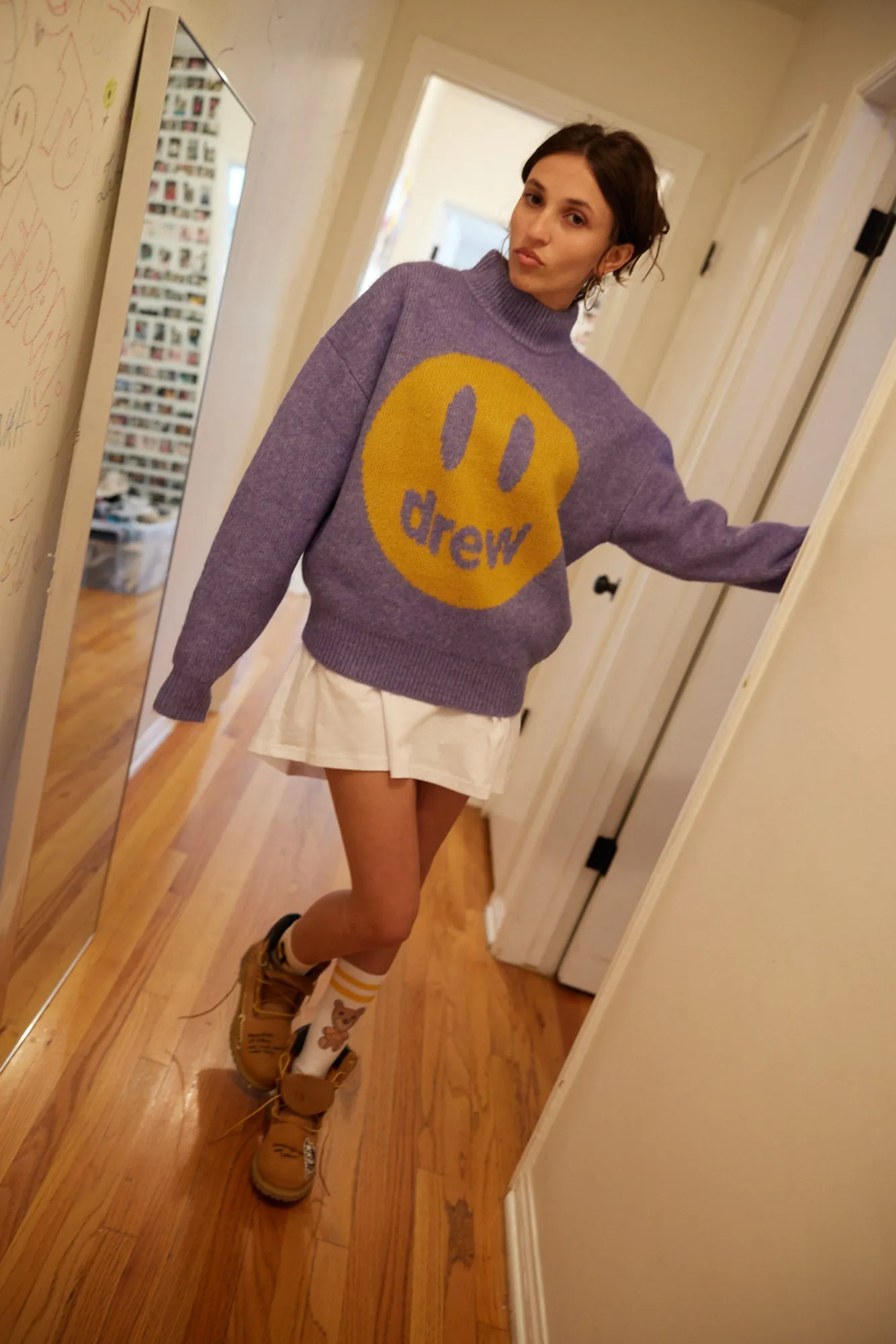 mascot funnel neck sweater - heather amethyst sold by DREW product image thumbnail 3