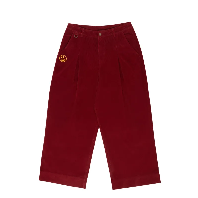 ultra wide leg corduroy carpenter pant - burgundy sold by DREW