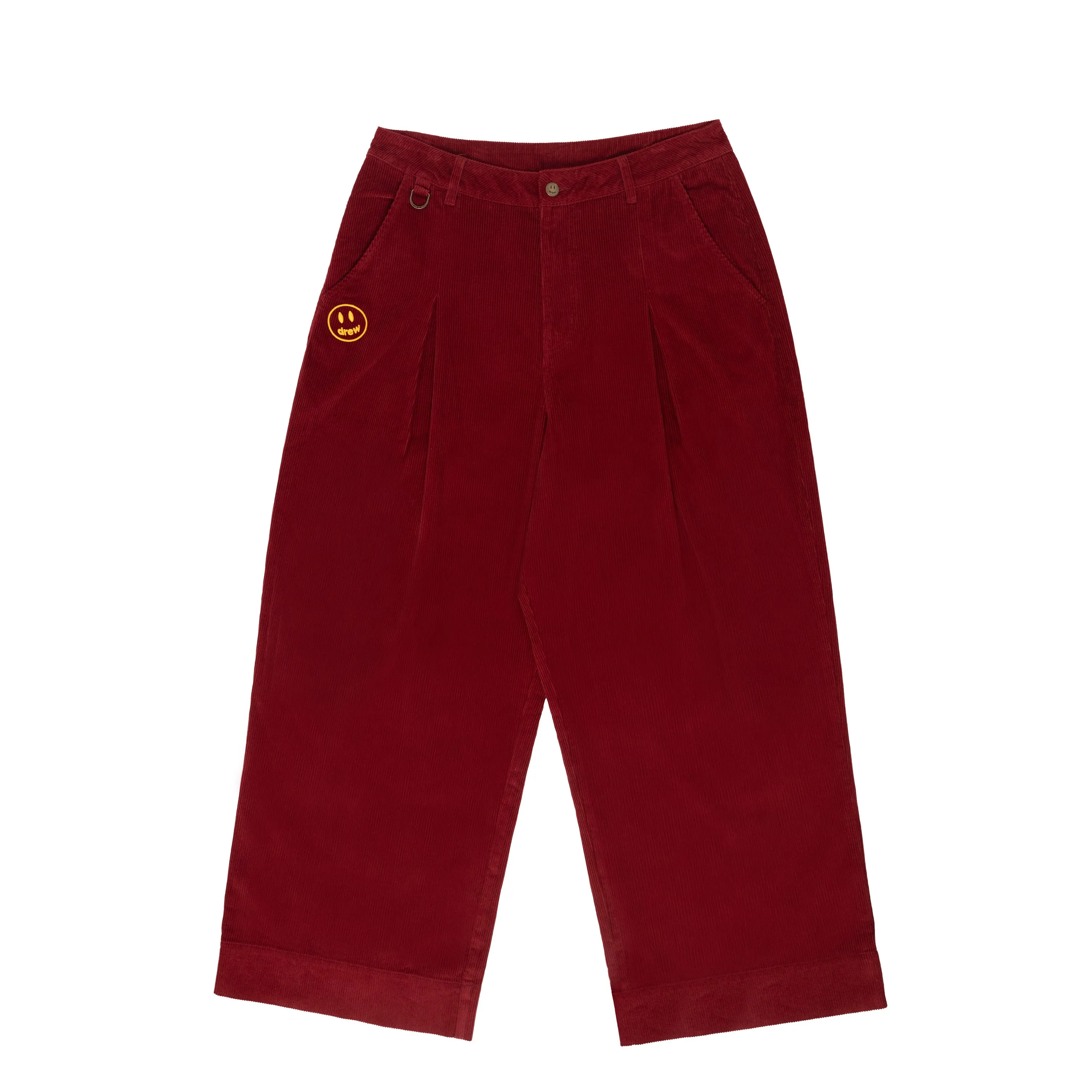 ultra wide leg corduroy carpenter pant - burgundy sold by DREW