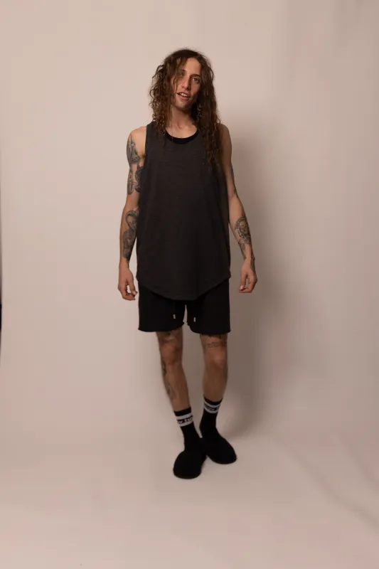 cuved hem tank top - moonlight sold by DREW