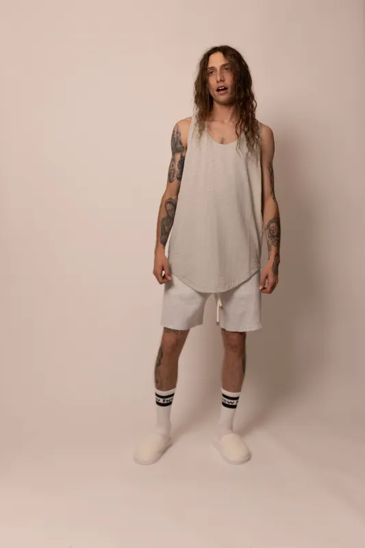 cuved hem tank top - lunar sold by DREW
