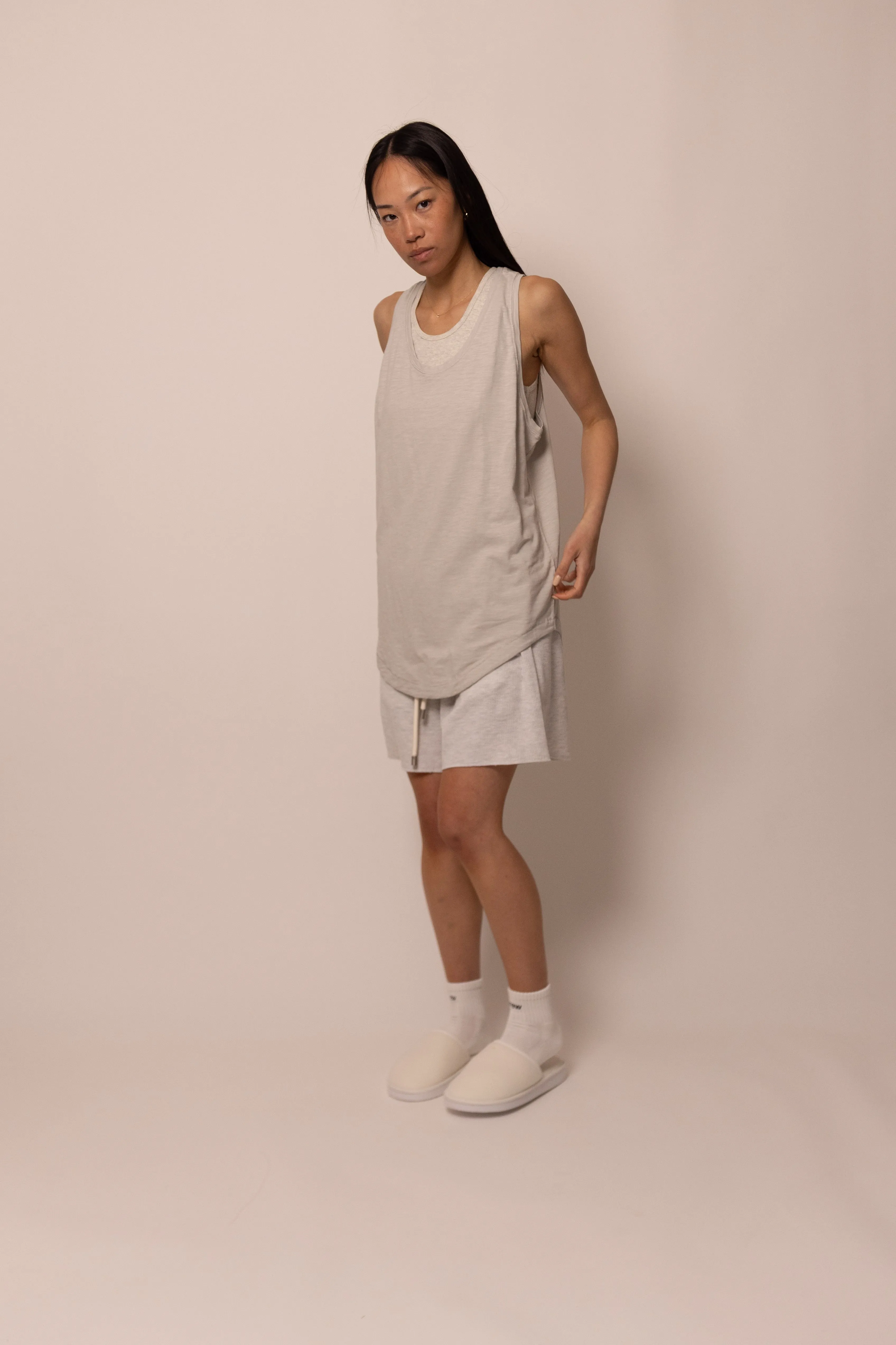 cuved hem tank top - lunar sold by DREW product image thumbnail 4