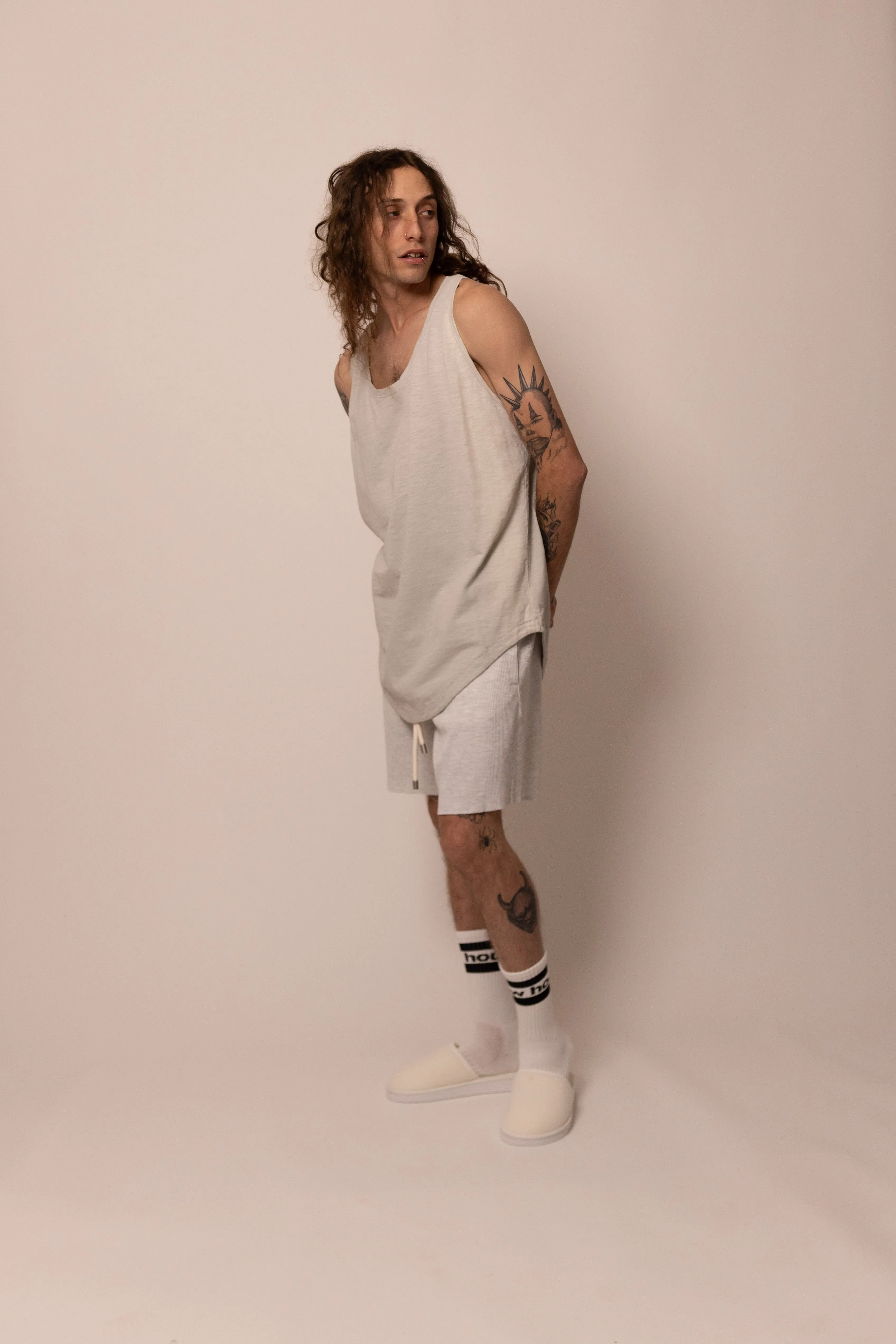 cuved hem tank top - lunar sold by DREW product image thumbnail 3
