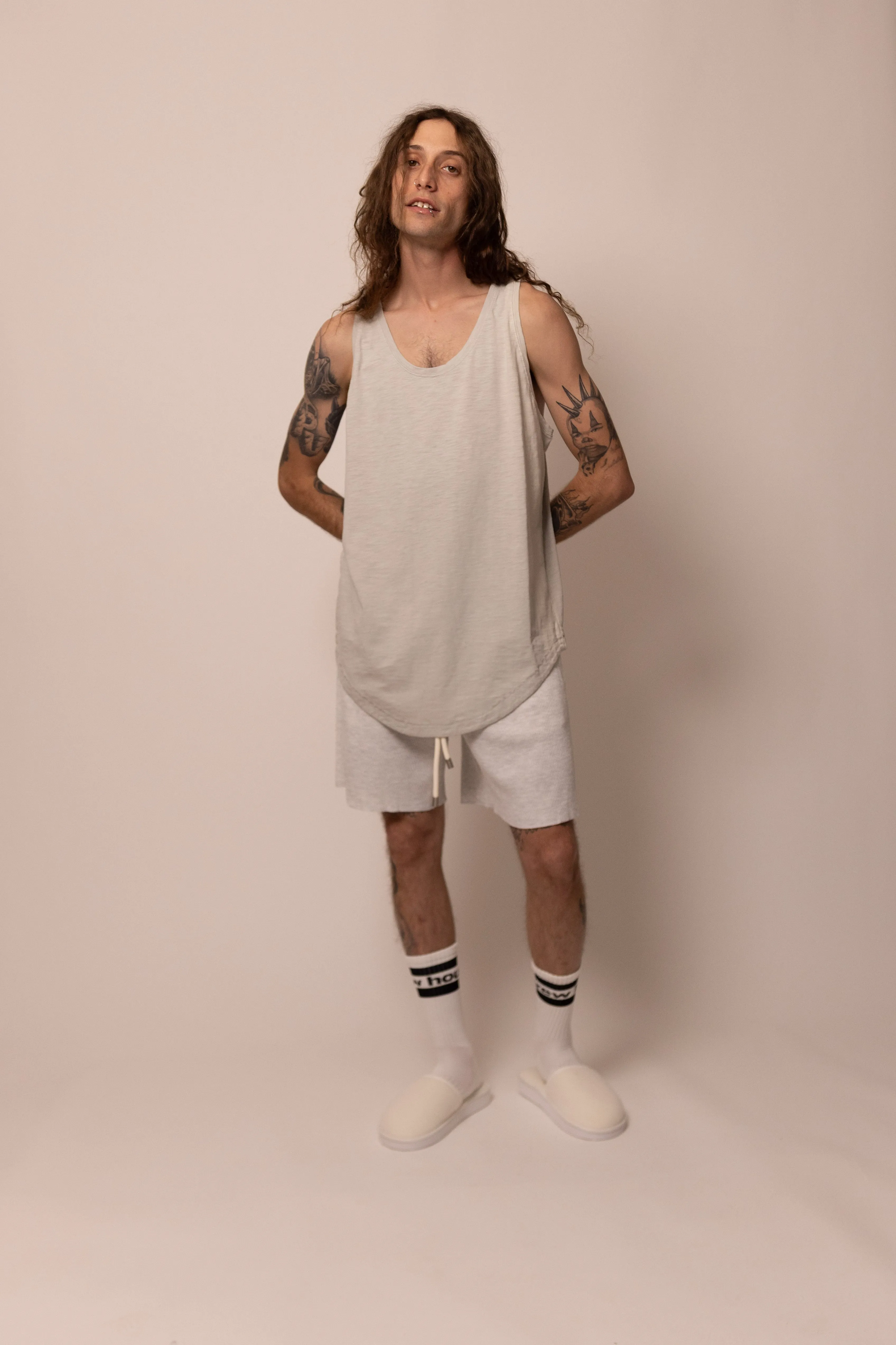 cuved hem tank top - lunar sold by DREW product image thumbnail 5