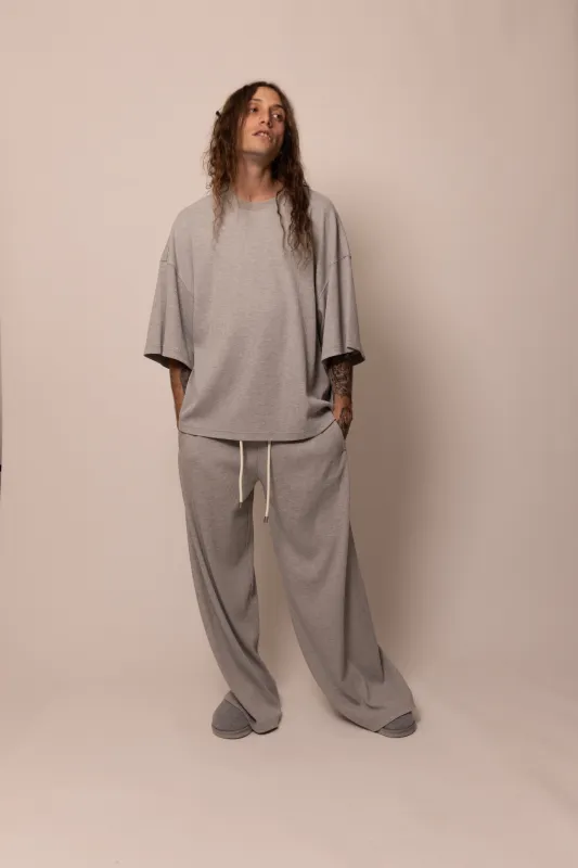 thermal tee - heather grey sold by DREW