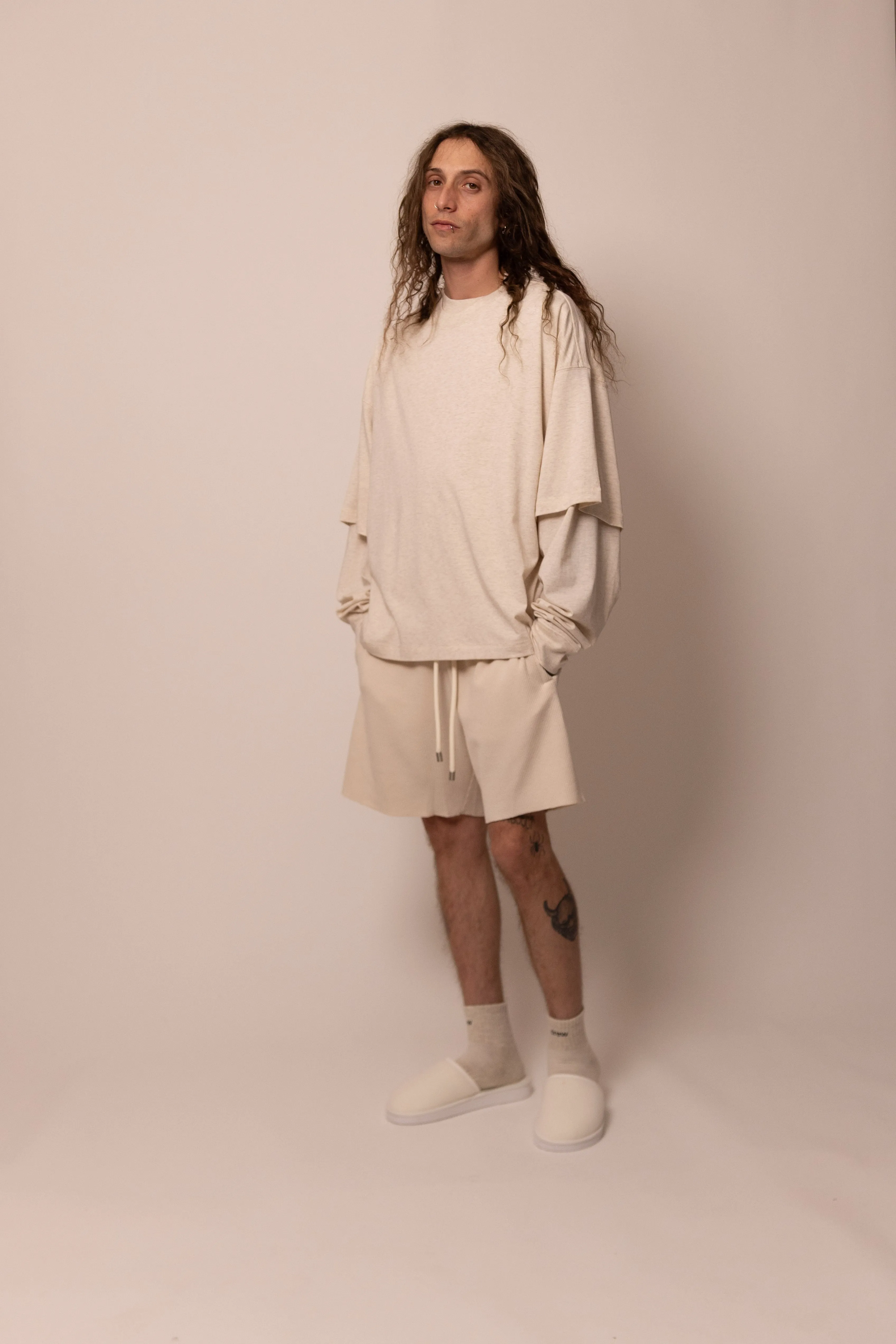 thermal sweatshort - sandstone sold by DREW product image thumbnail 4