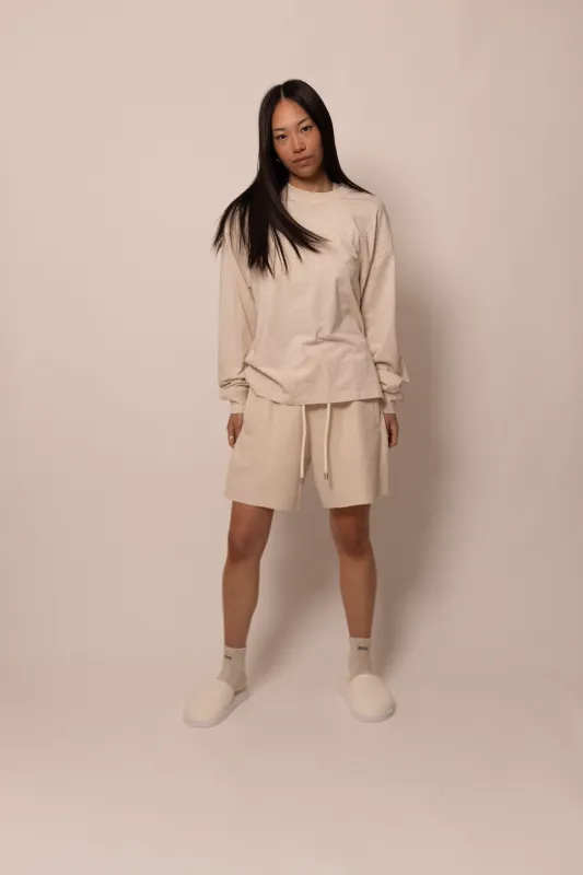 thermal sweatshort - sandstone sold by DREW