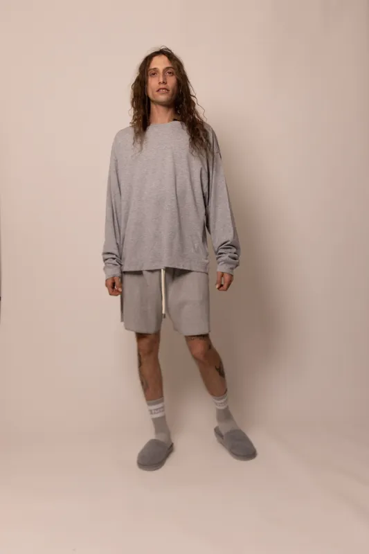 thermal sweatshort - heather grey sold by DREW