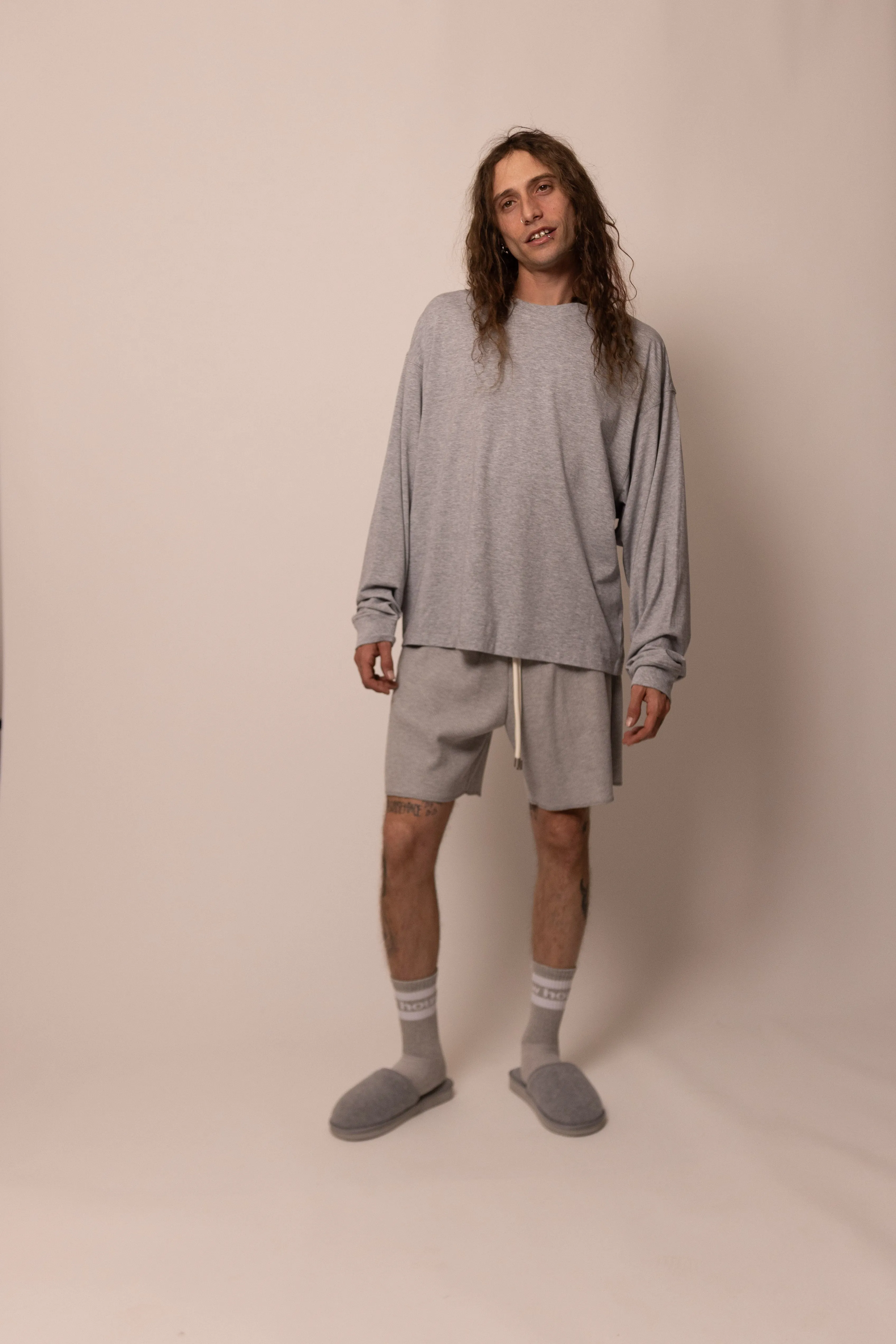 lightweight long sleeve - heather grey sold by DREW product image thumbnail 2