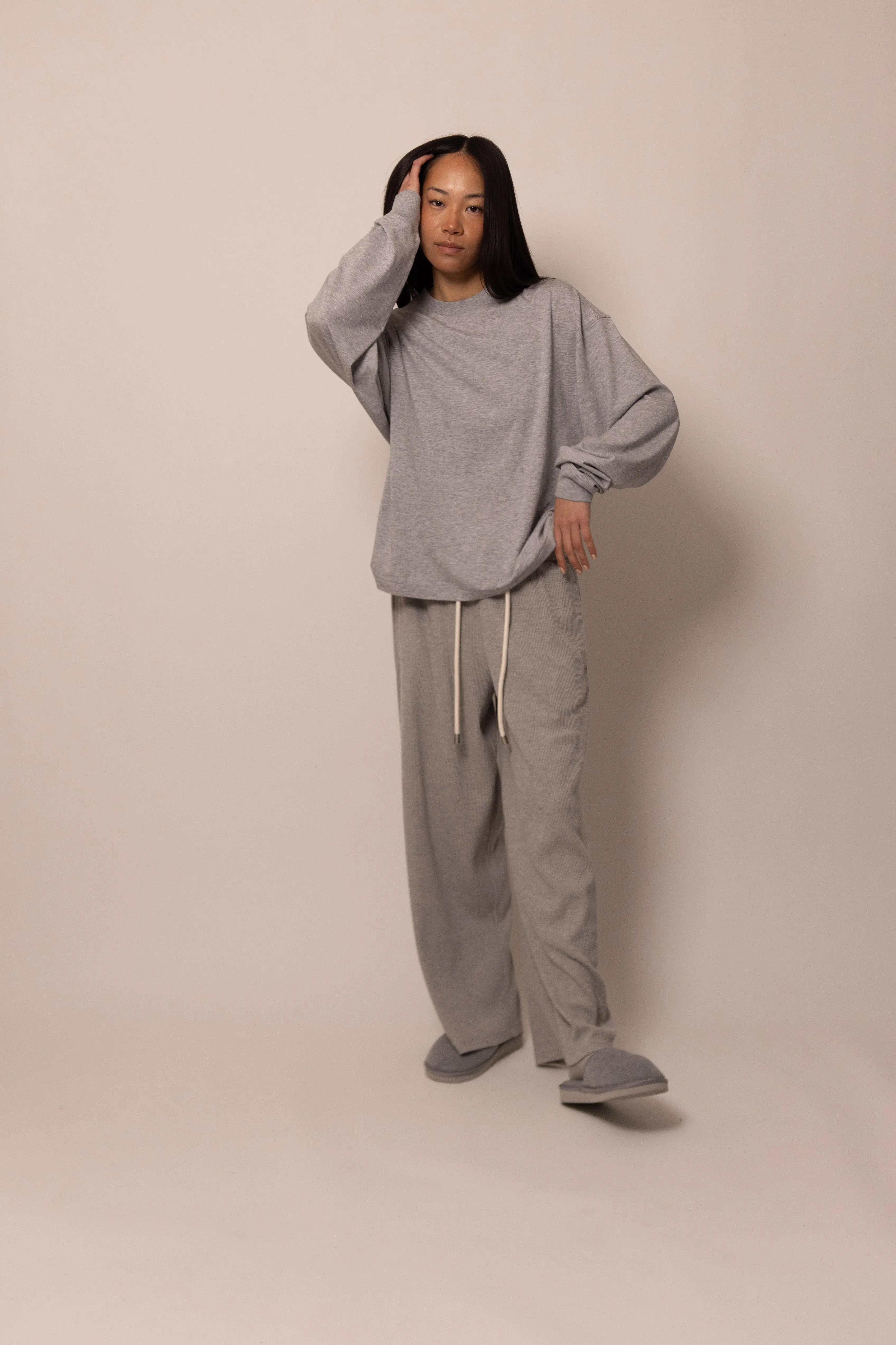 lightweight long sleeve - heather grey sold by DREW product image thumbnail 3