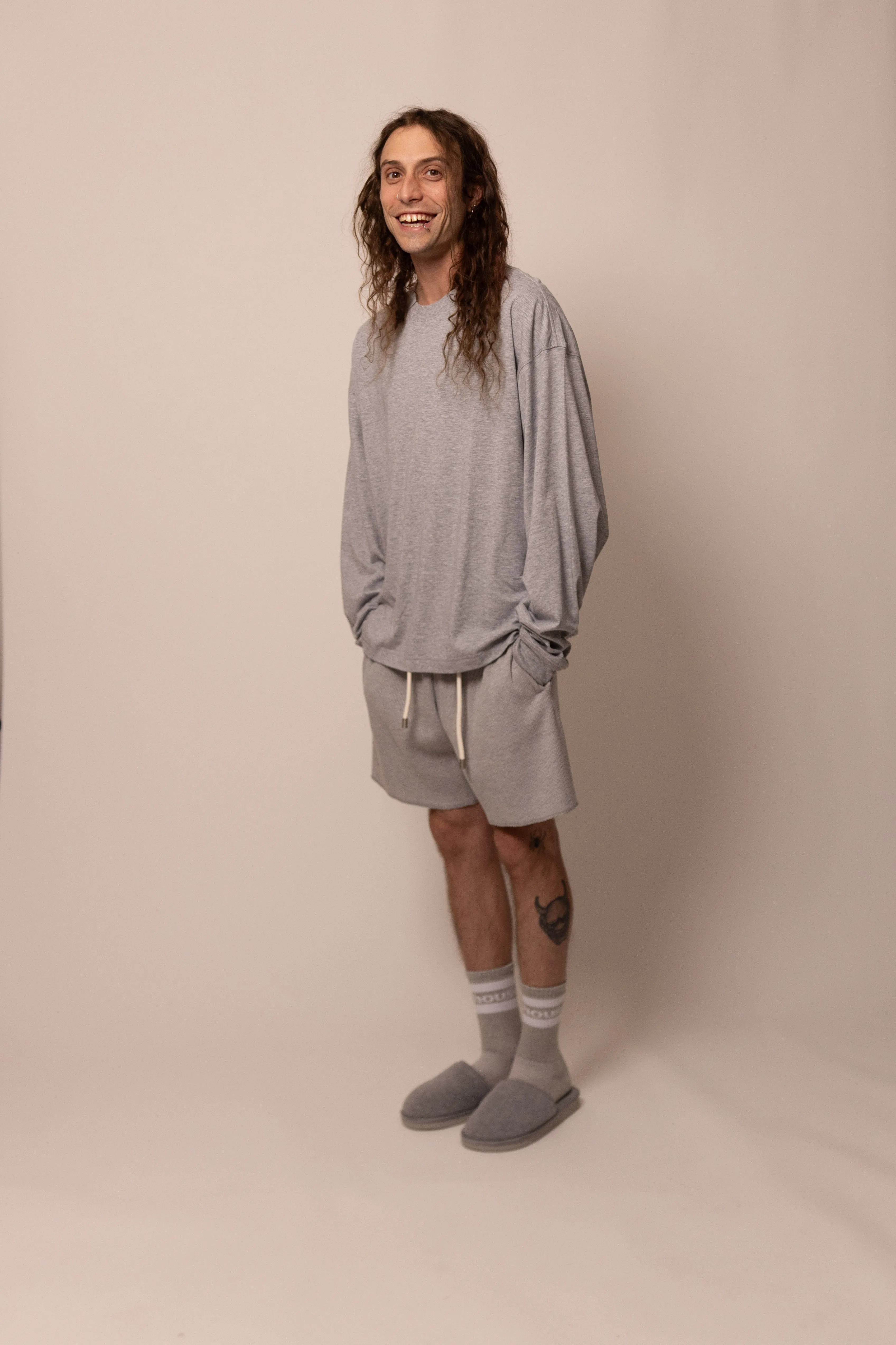 lightweight long sleeve - heather grey sold by DREW product image thumbnail 5